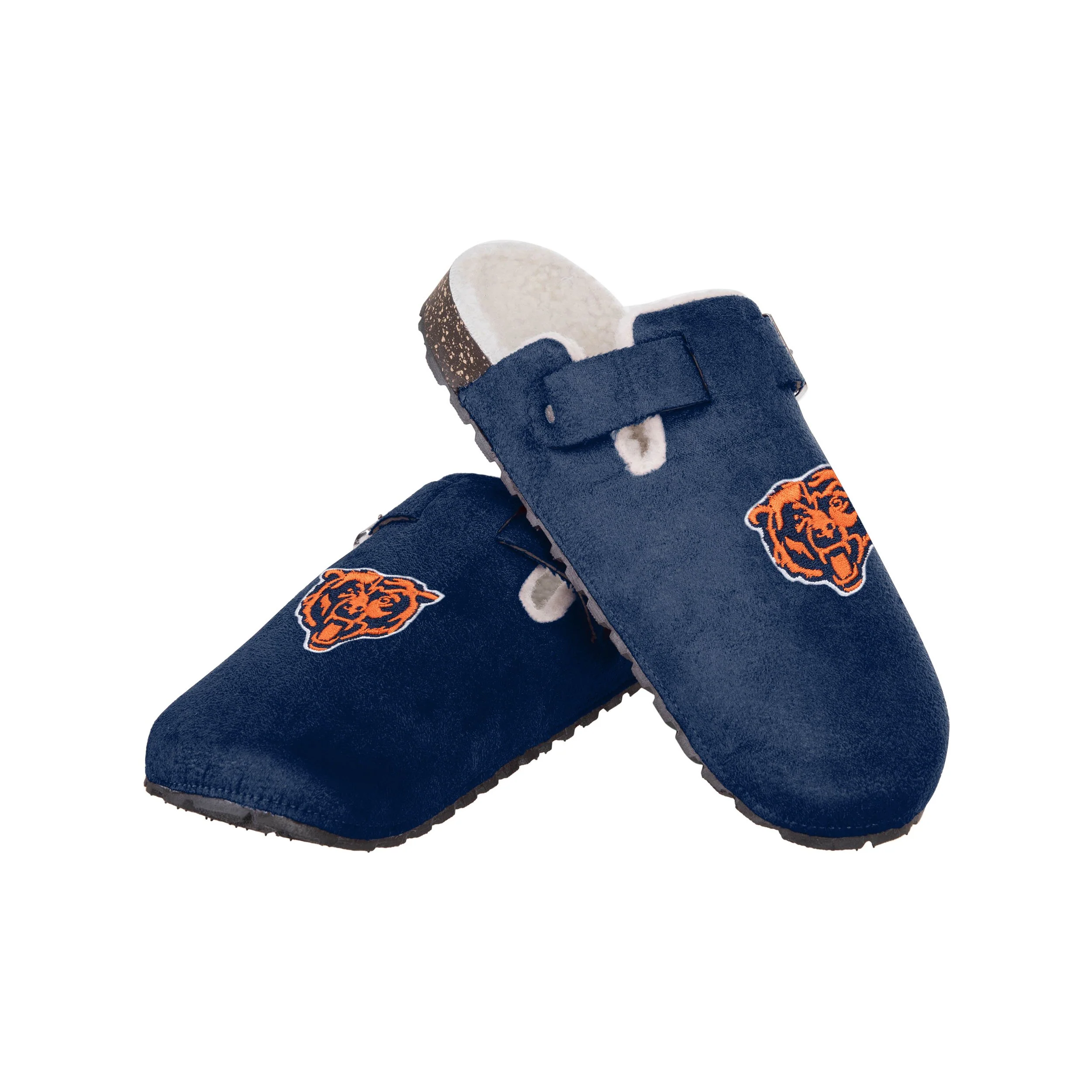 Chicago Bears NFL Womens Fur Buckle Clog Slippers