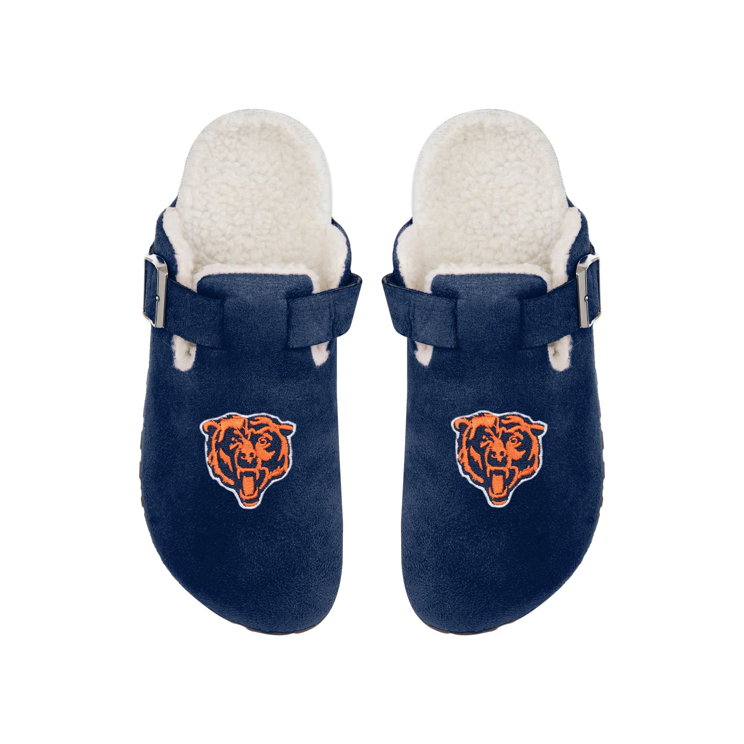 Chicago Bears NFL Womens Fur Buckle Clog Slippers - Image 2