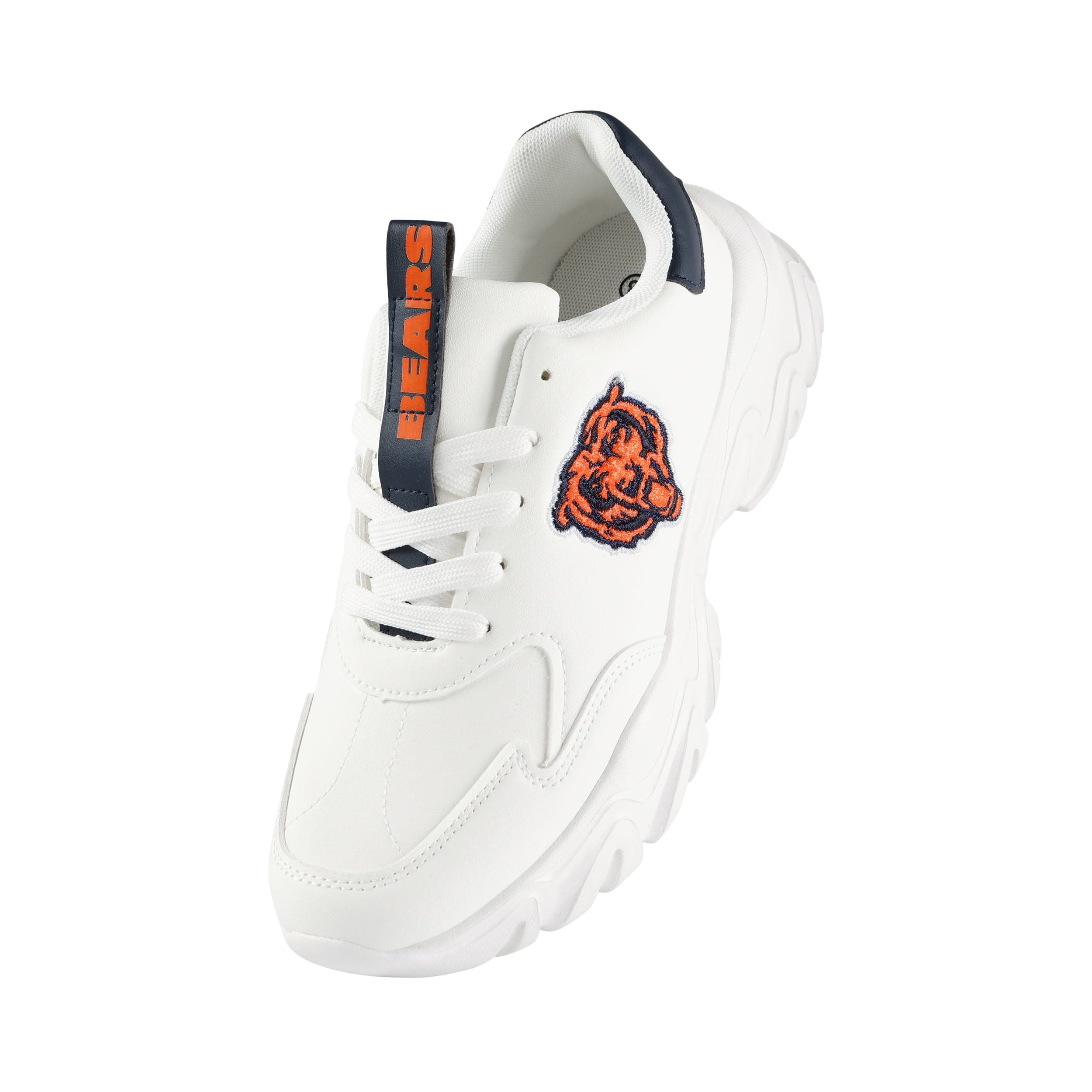 Chicago Bears NFL Womens Glitter Big Logo Vintage White Chunky Sneaker - Image 2