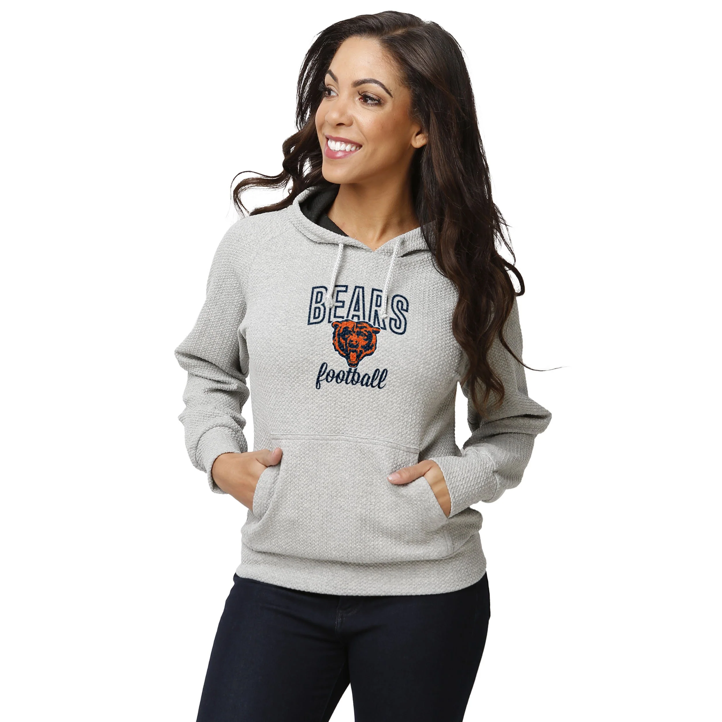 Chicago Bears NFL Womens Gray Woven Hoodie