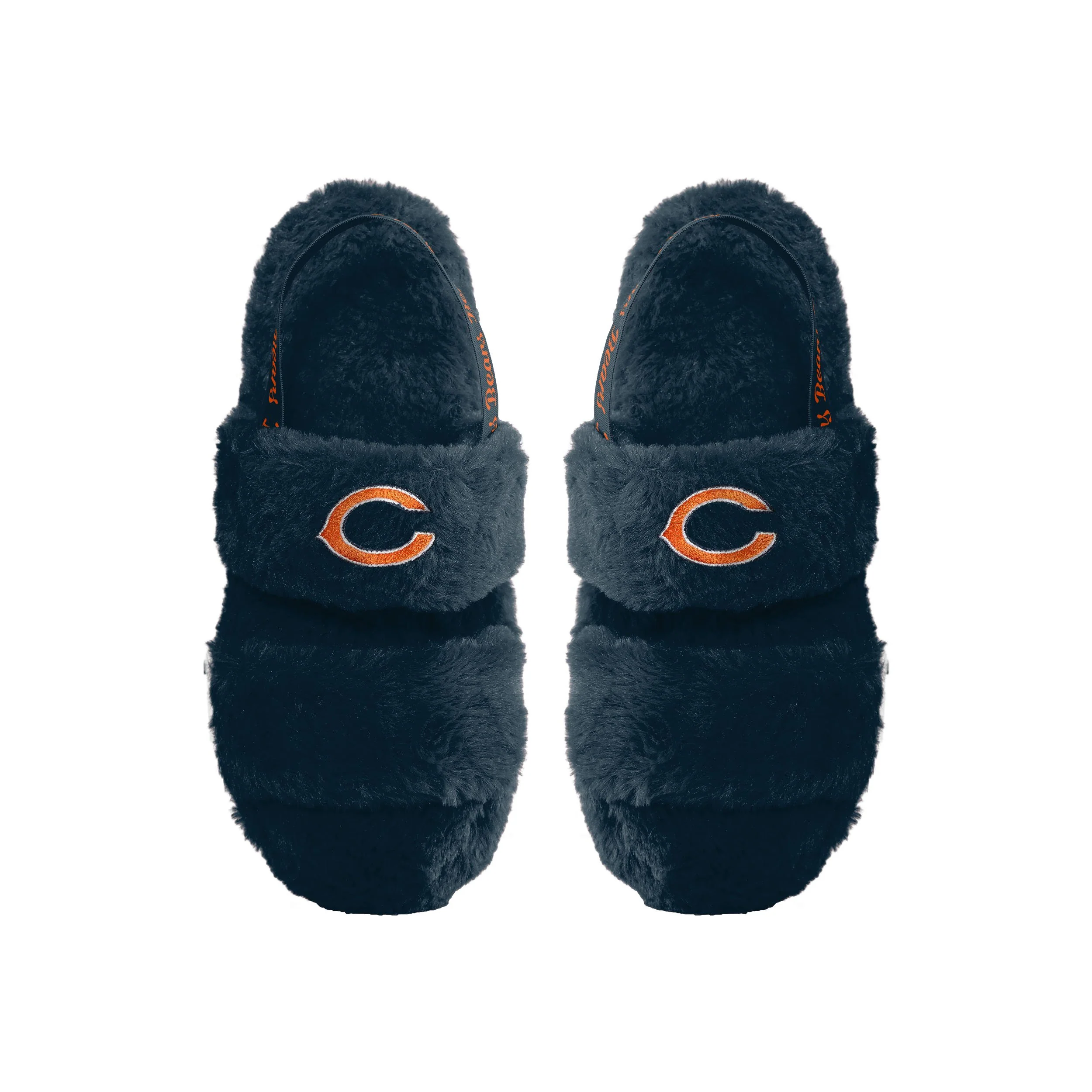 Chicago Bears NFL Womens Heel Strap Wordmark Fur Slide - Image 2