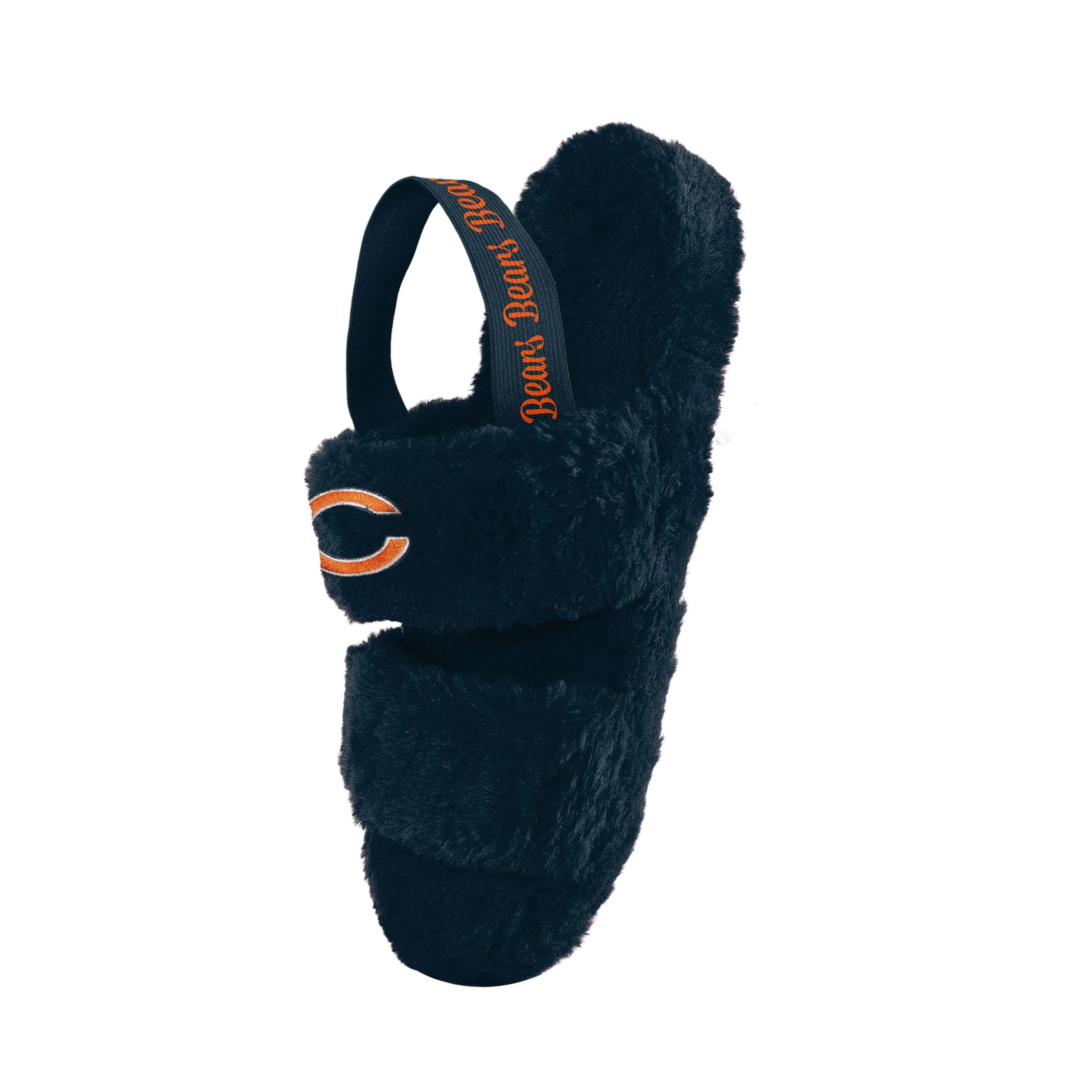 Chicago Bears NFL Womens Heel Strap Wordmark Fur Slide - Image 3