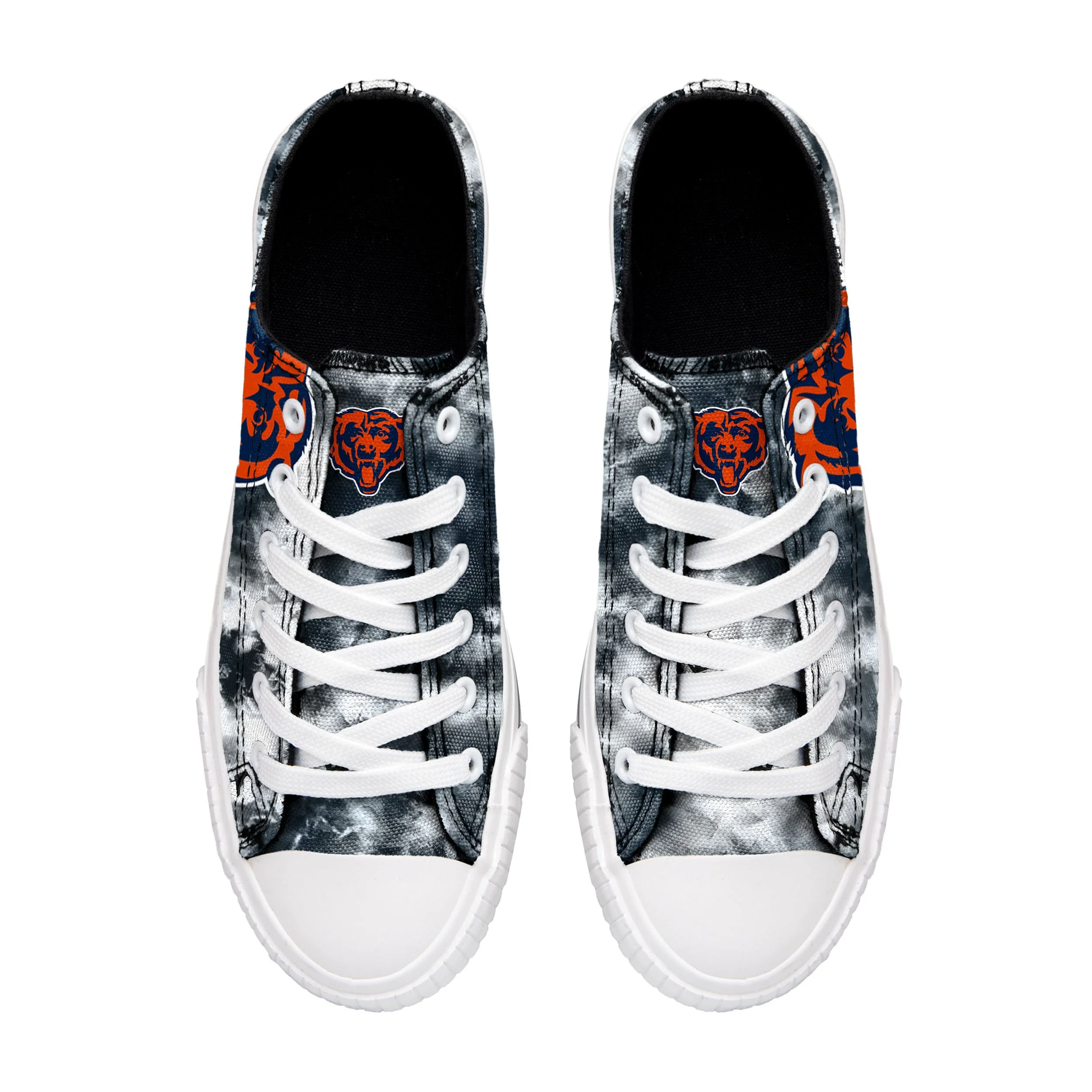 Chicago Bears NFL Womens Low Top Tie-Dye Canvas Shoes - Image 3