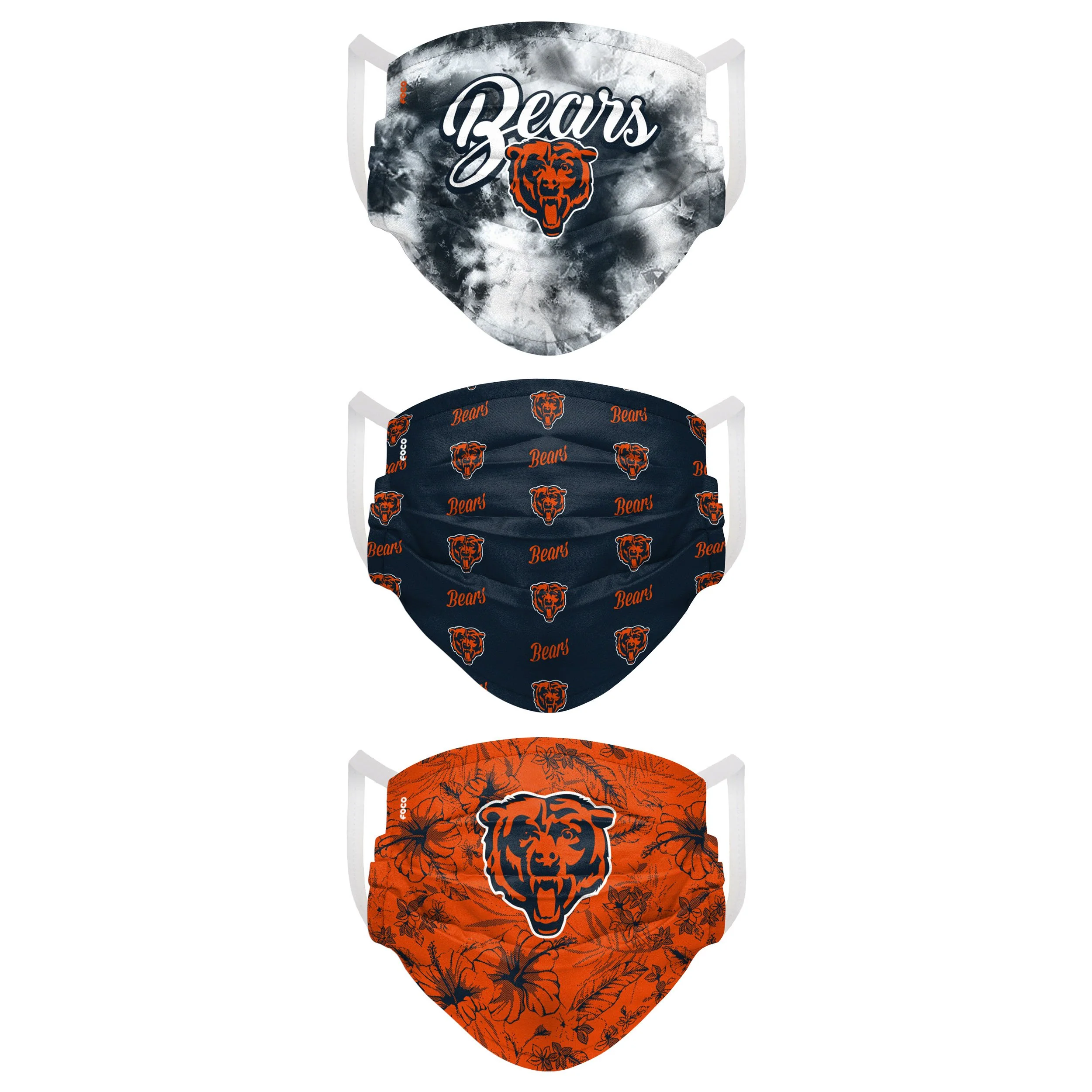 Chicago Bears NFL Womens Matchday 3 Pack Face Cover - Image 2