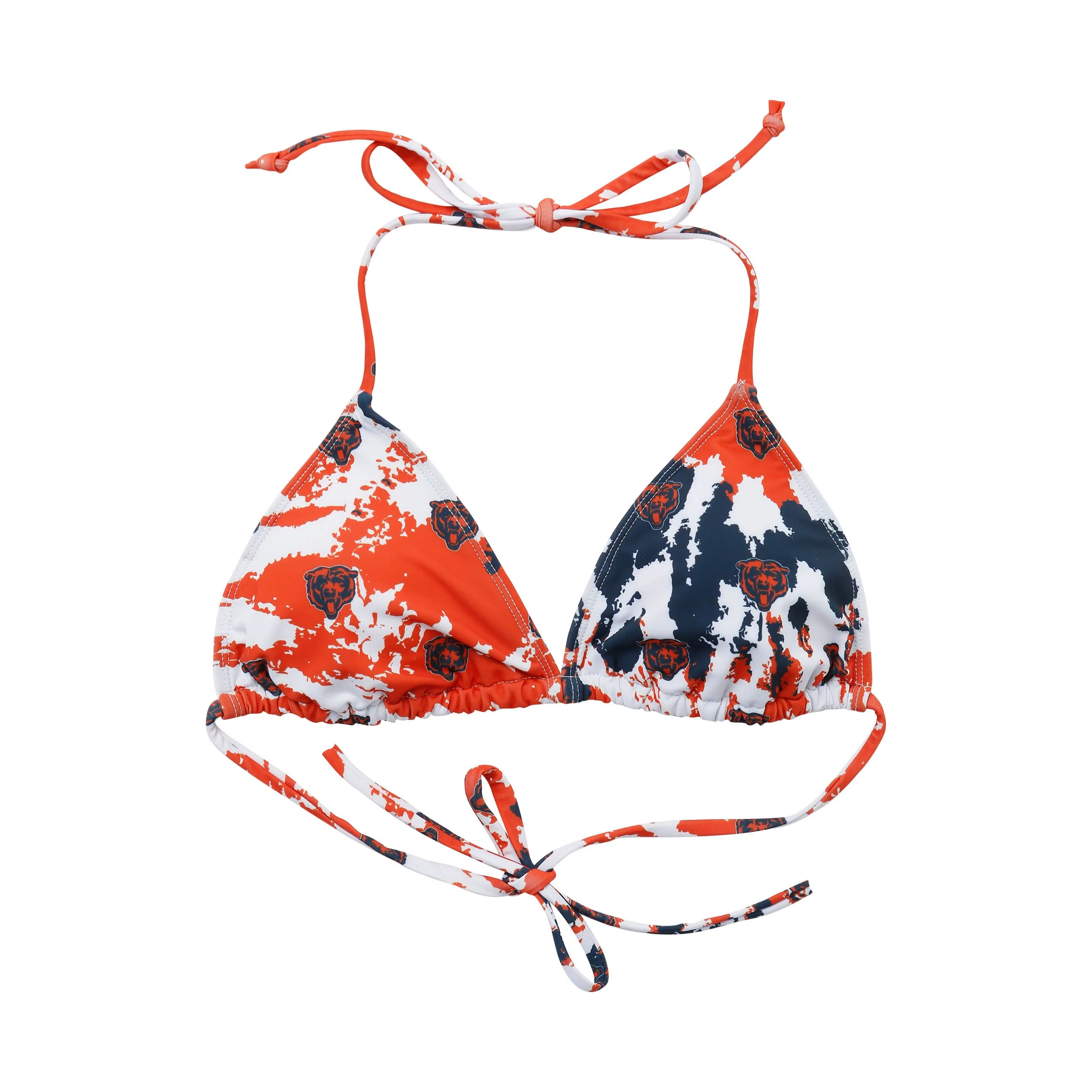 Chicago Bears NFL Womens Paint Splash Bikini Top - Image 2