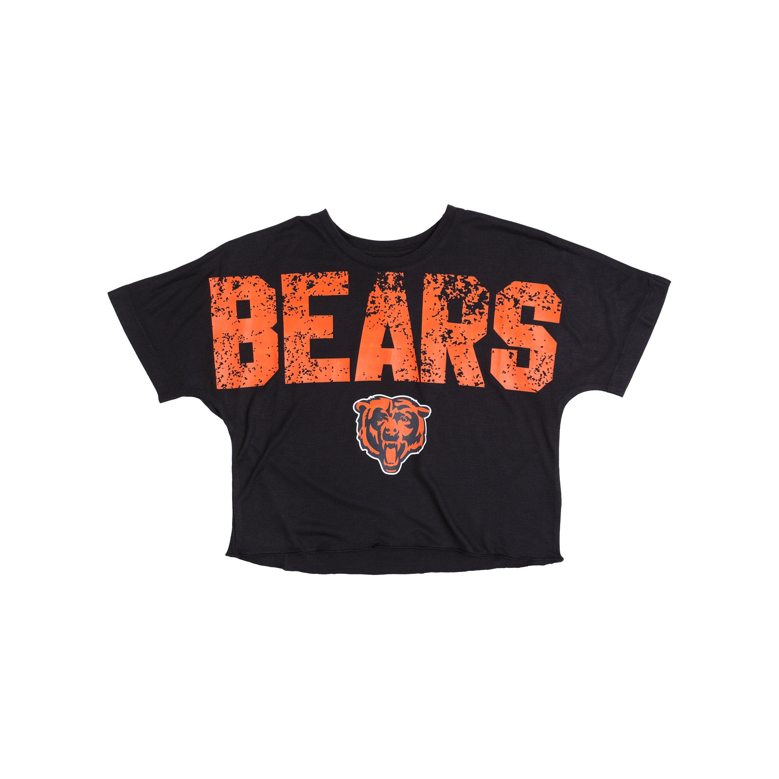 Chicago Bears NFL Womens Petite Distressed Wordmark Crop Top - Image 3