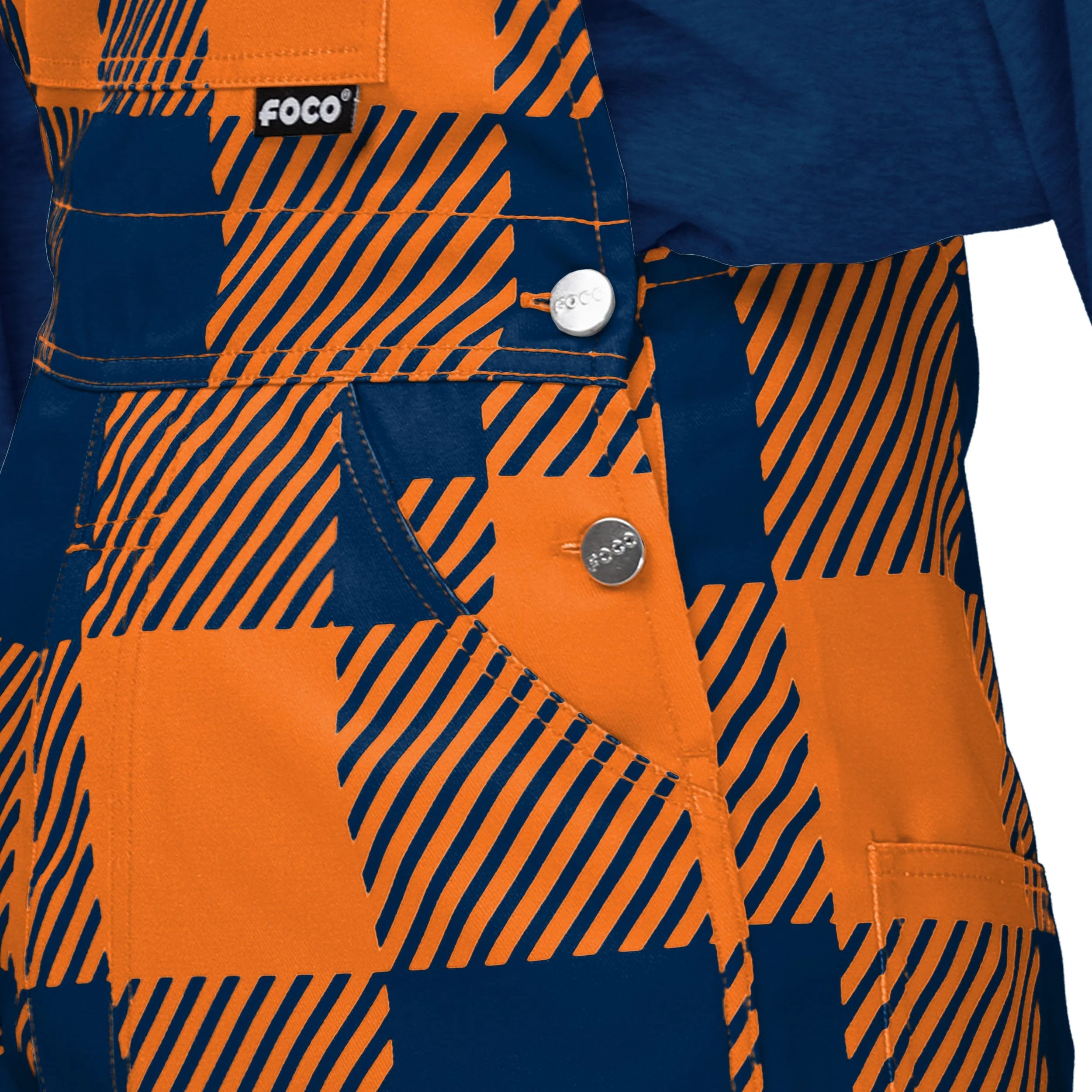 Chicago Bears NFL Womens Plaid Bib Overalls - Image 5