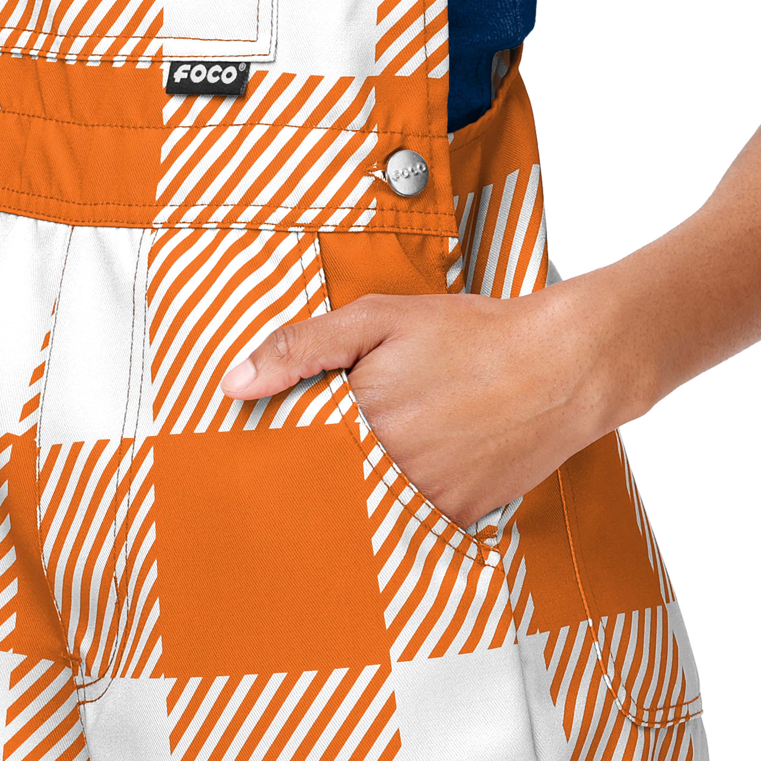 Chicago Bears NFL Womens Plaid Bib Shortalls - Image 4