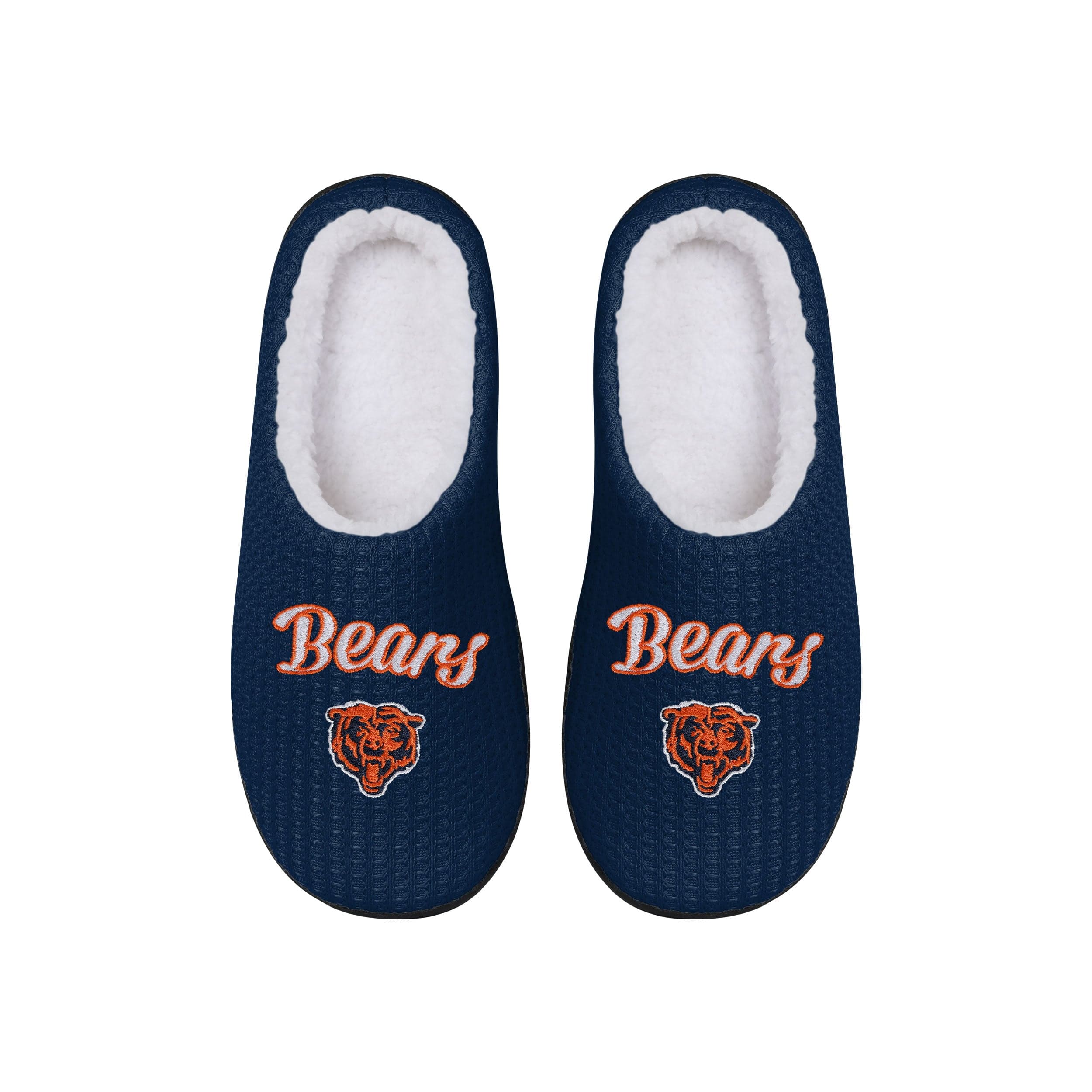 Chicago Bears NFL Womens Sherpa Lined Memory Foam Slippers - Image 3