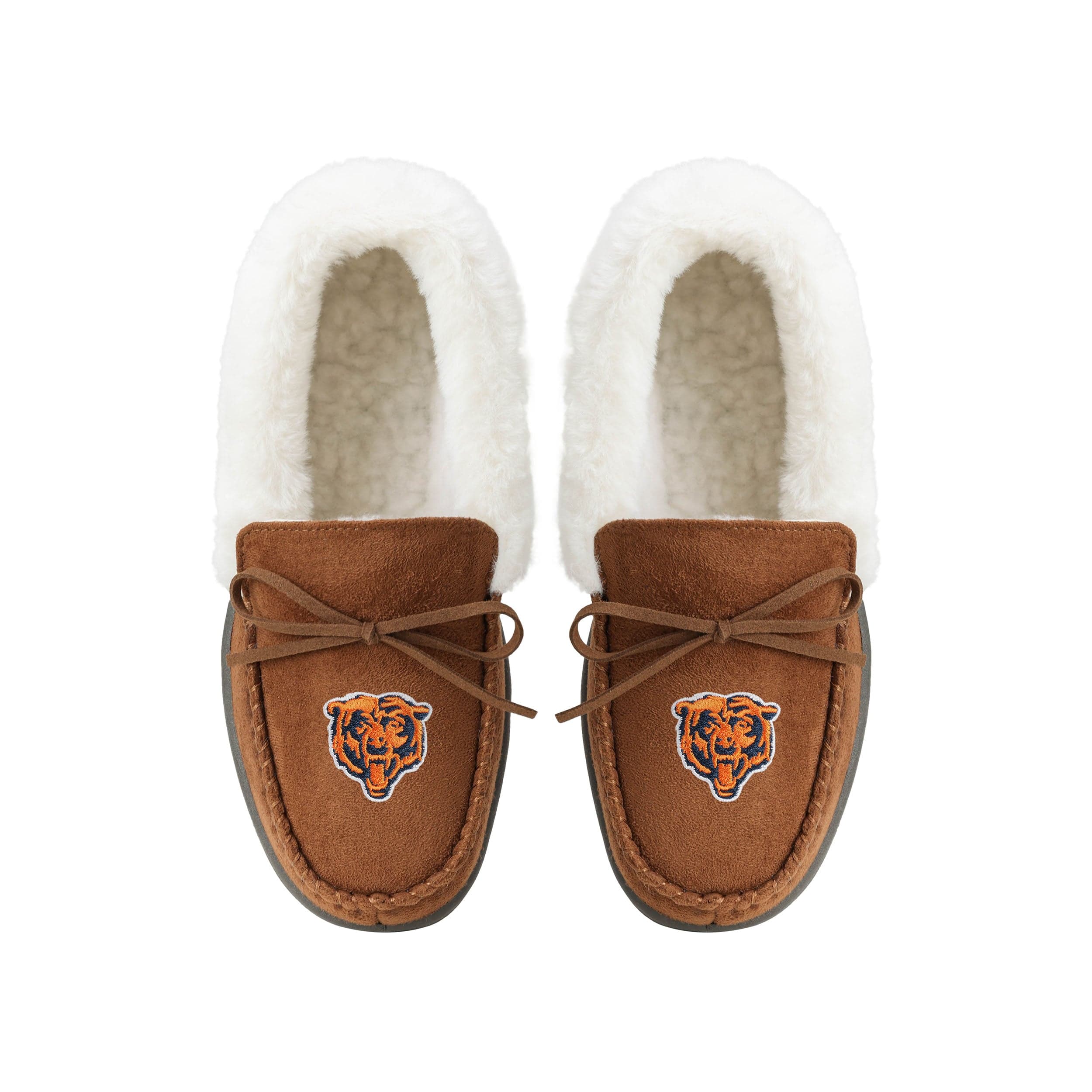 Chicago Bears NFL Womens Tan Moccasin Slippers - Image 4
