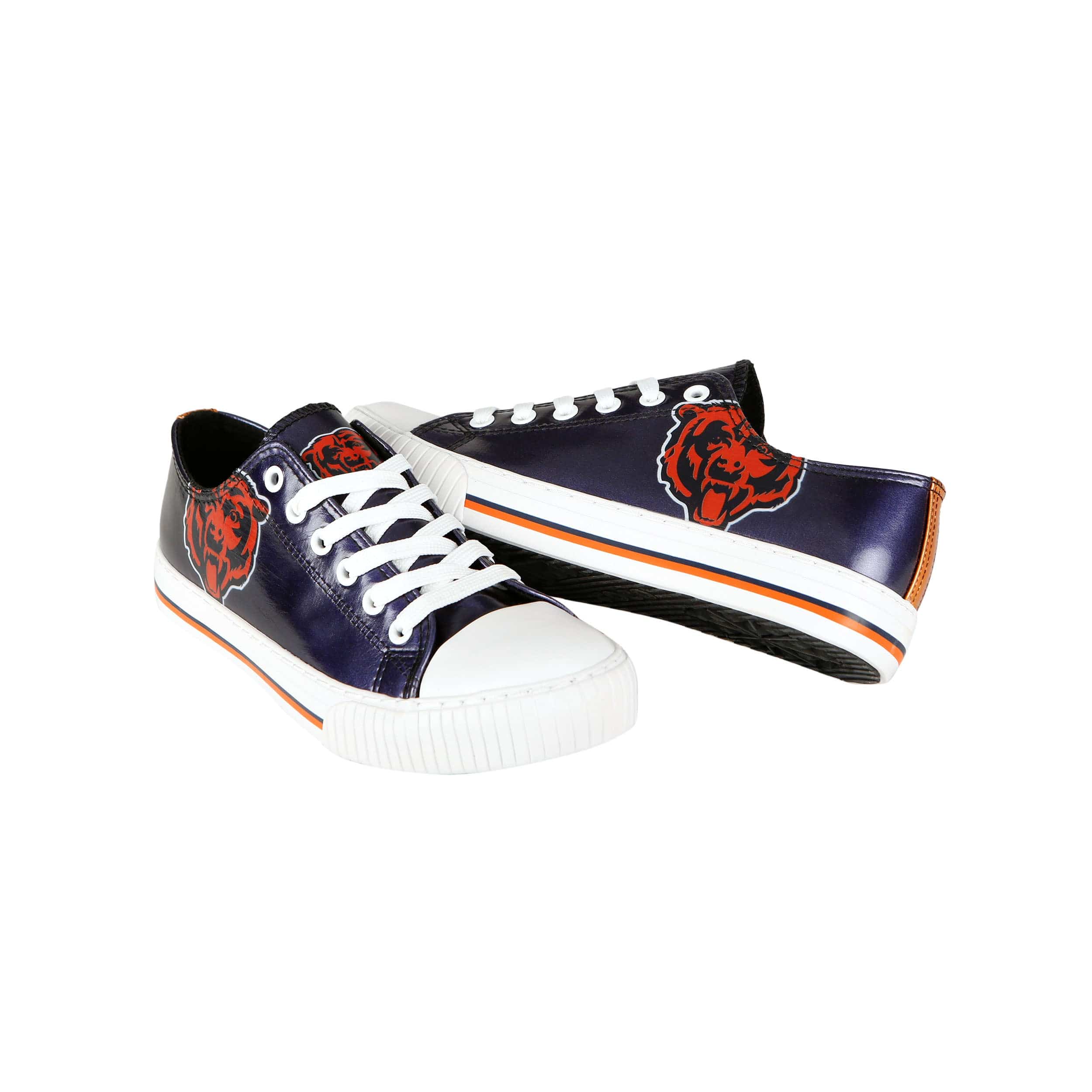 Chicago Bears NFL Womens Team Color Metallic Low Top Canvas Shoes - Image 4