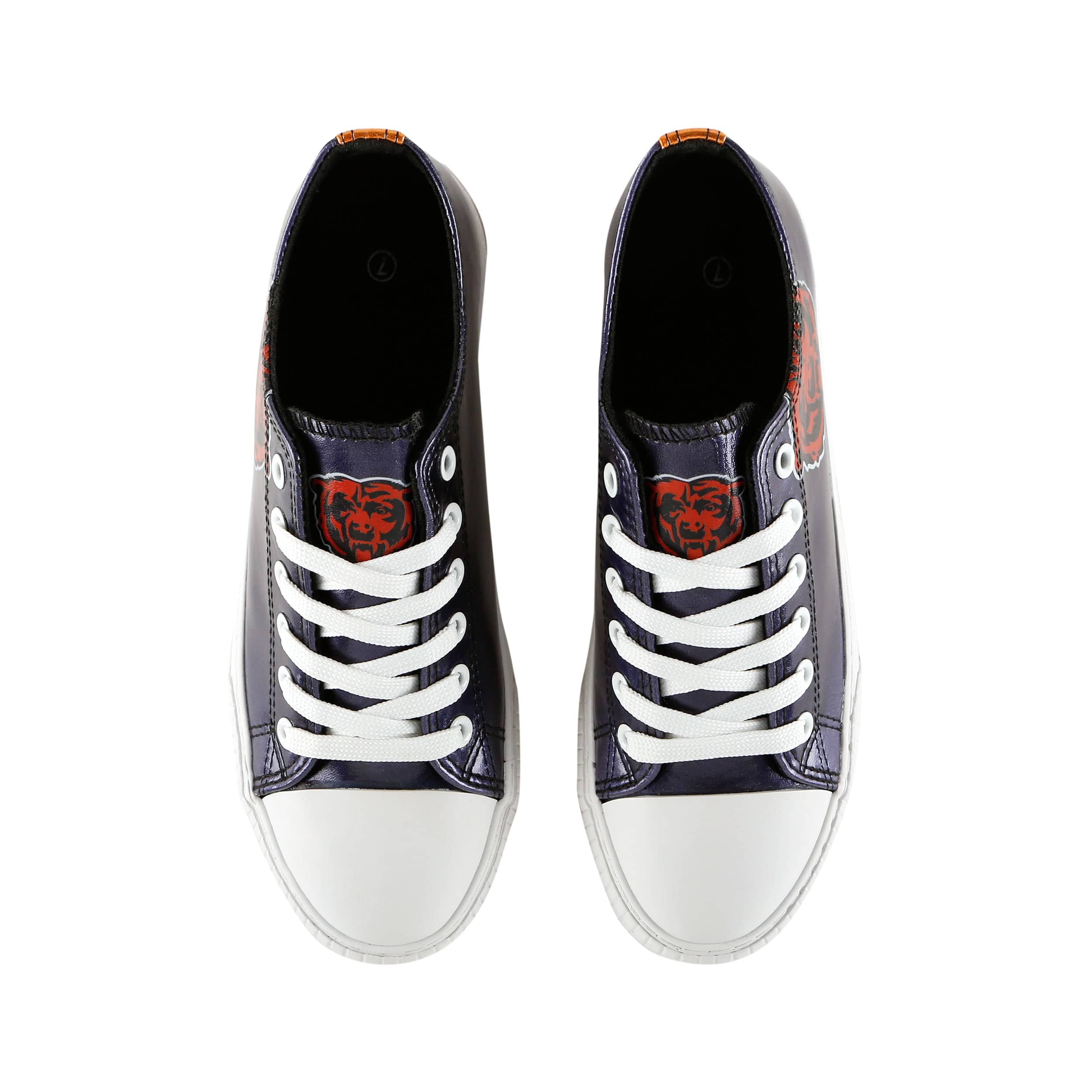 Chicago Bears NFL Womens Team Color Metallic Low Top Canvas Shoes - Image 5