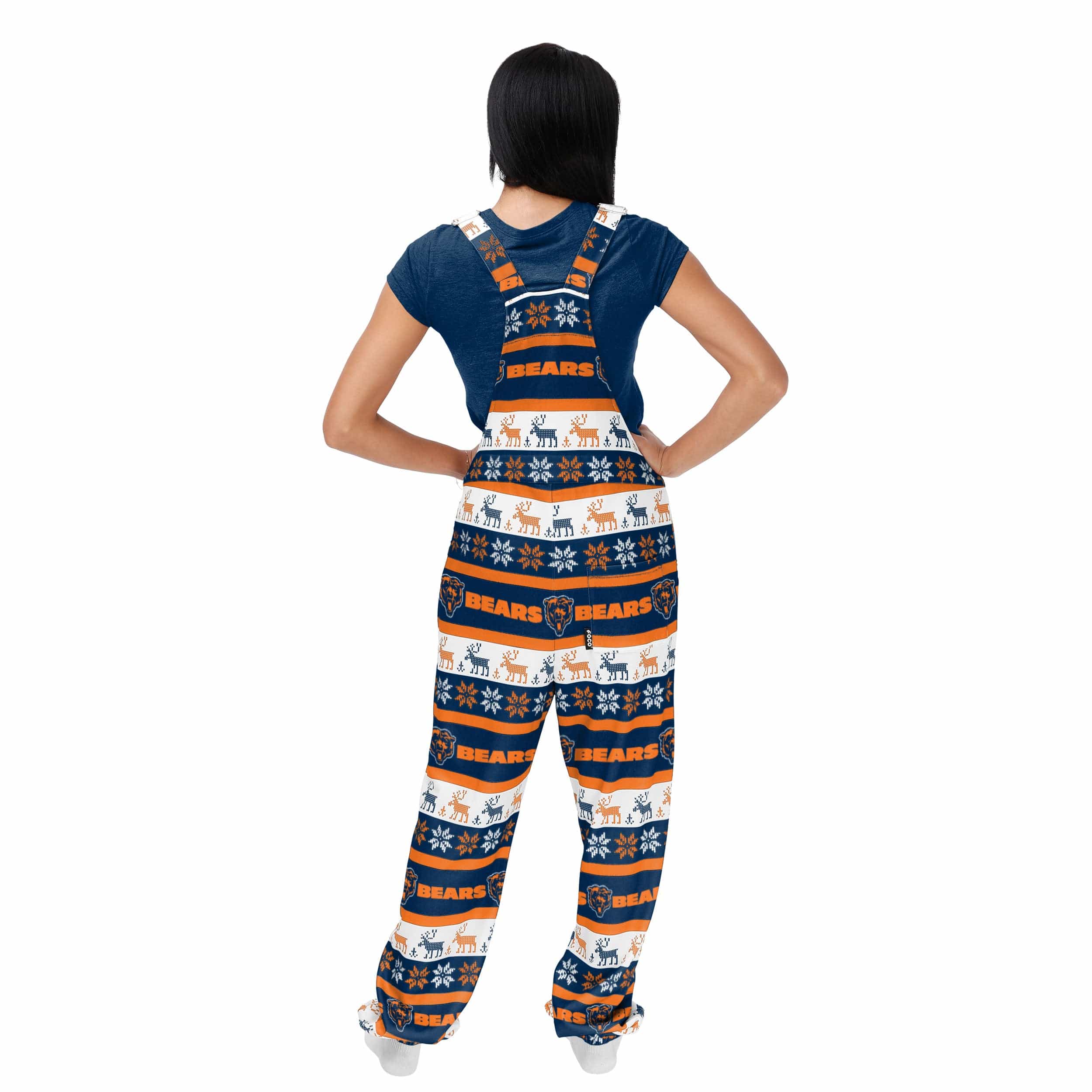 Chicago Bears NFL Womens Ugly Home Gating Bib Overalls - Image 2