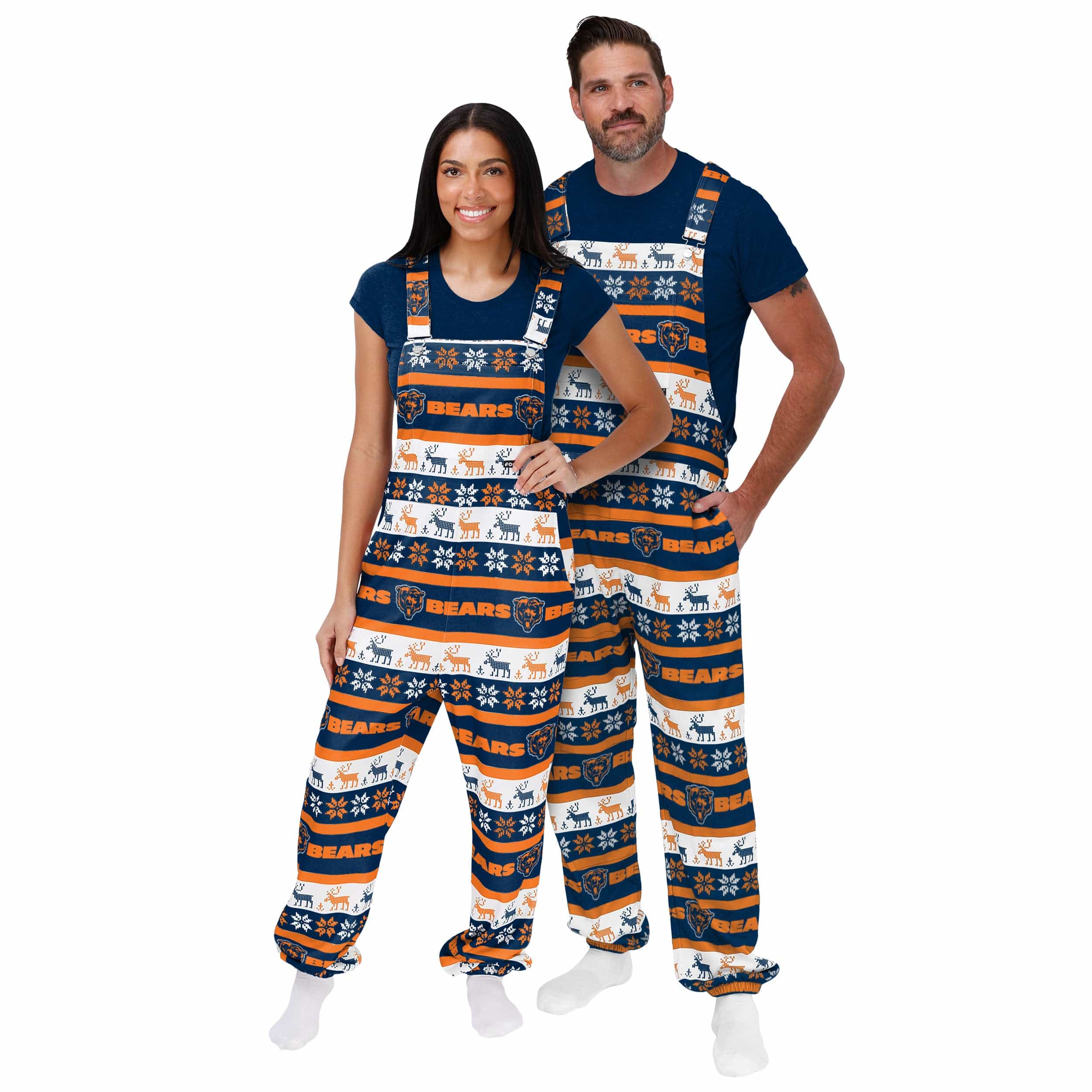 Chicago Bears NFL Womens Ugly Home Gating Bib Overalls - Image 3