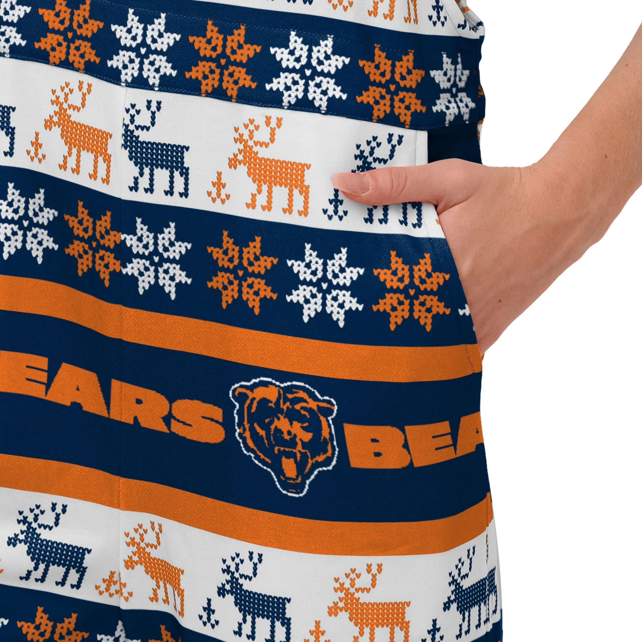 Chicago Bears NFL Womens Ugly Home Gating Bib Overalls - Image 5
