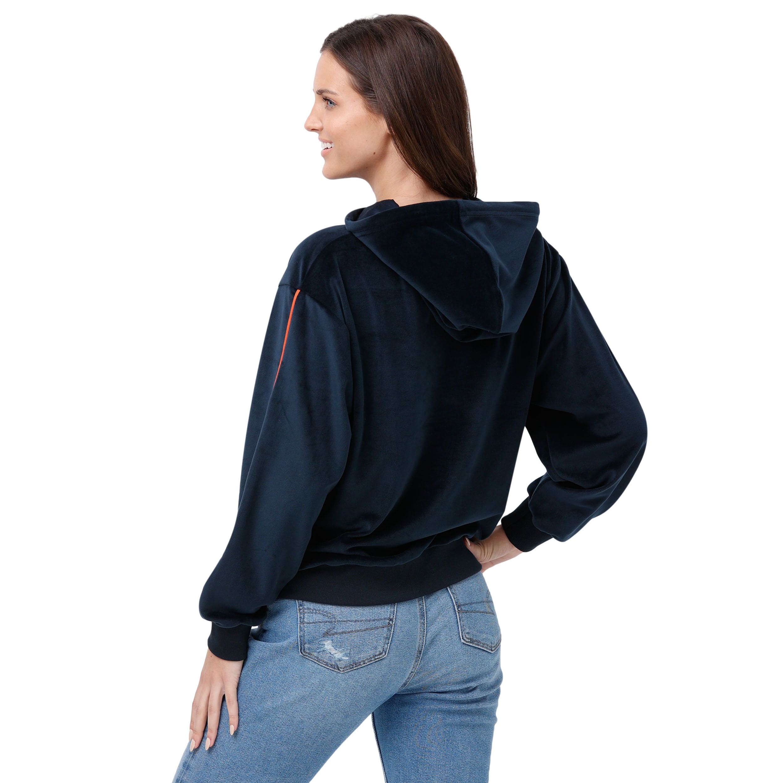 Chicago Bears NFL Womens Velour Hooded Sweatshirt - Image 2