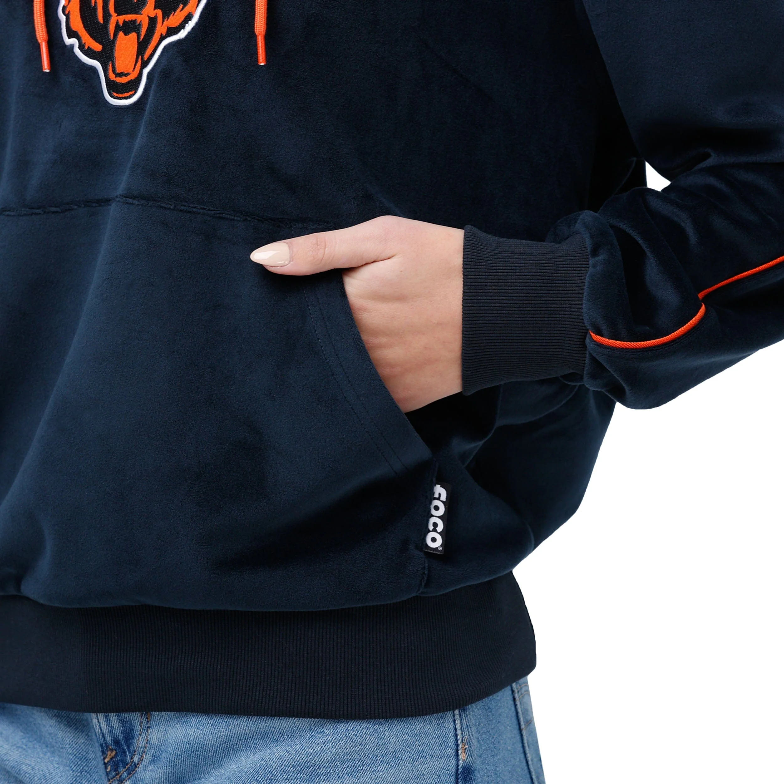 Chicago Bears NFL Womens Velour Hooded Sweatshirt - Image 3