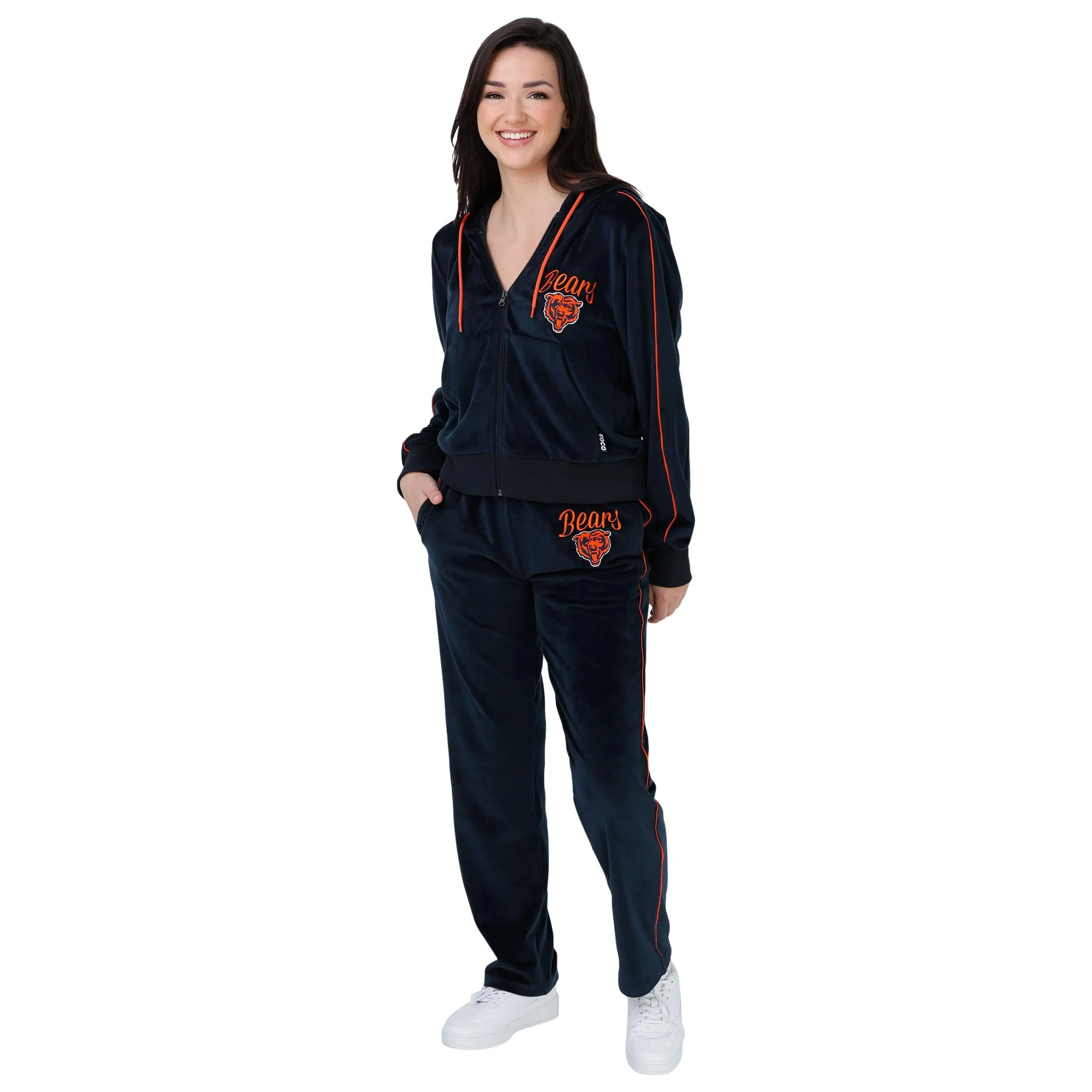 Chicago Bears NFL Womens Velour Zip Up Top - Image 5