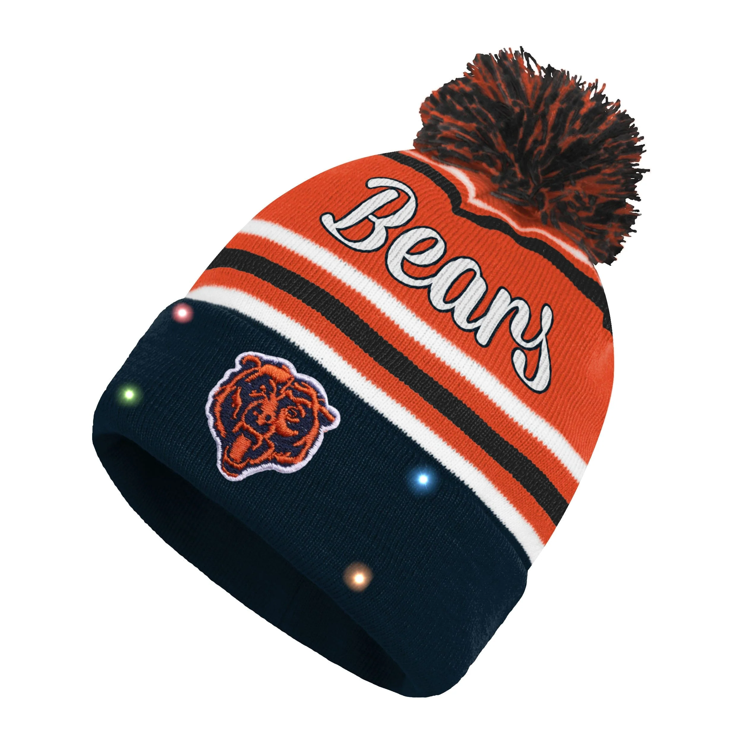 Chicago Bears NFL Womens Wordmark Script Light Up Beanie