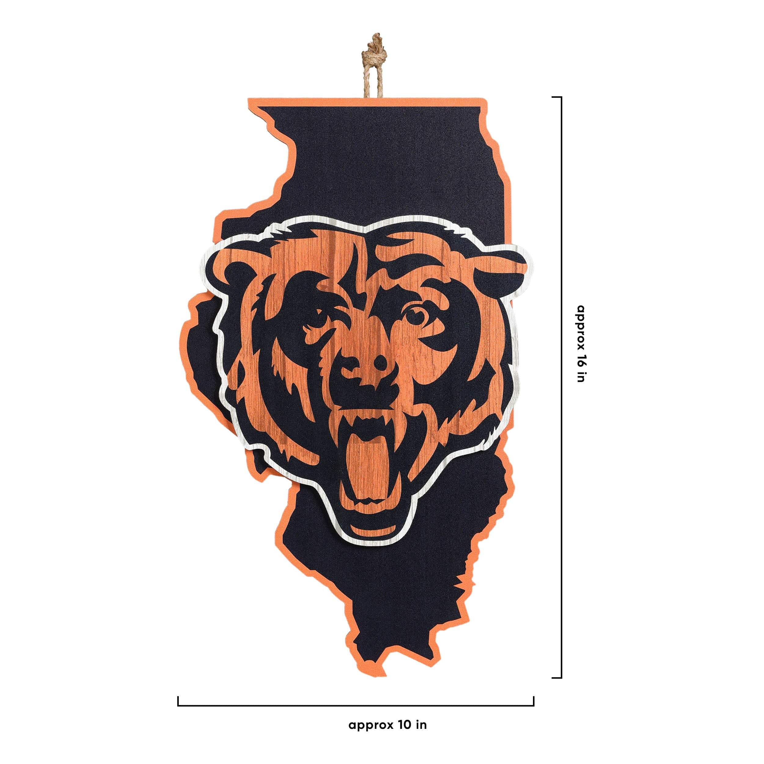 Chicago Bears NFL Wood State Sign - Image 5