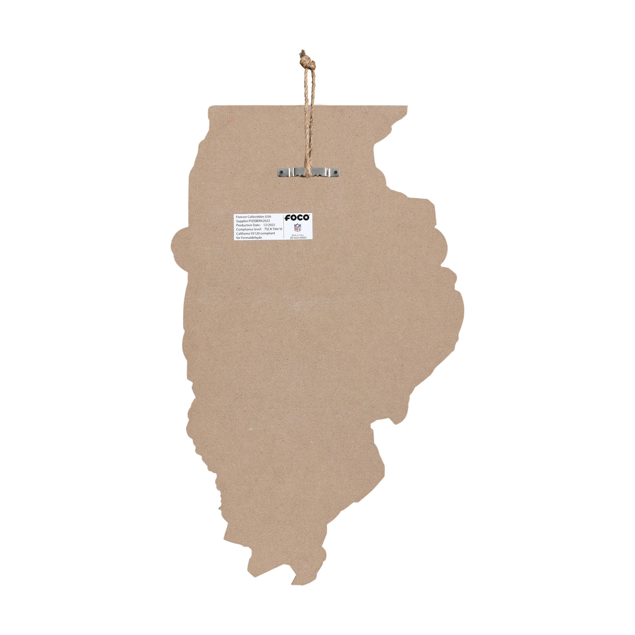 Chicago Bears NFL Wood State Sign - Image 6