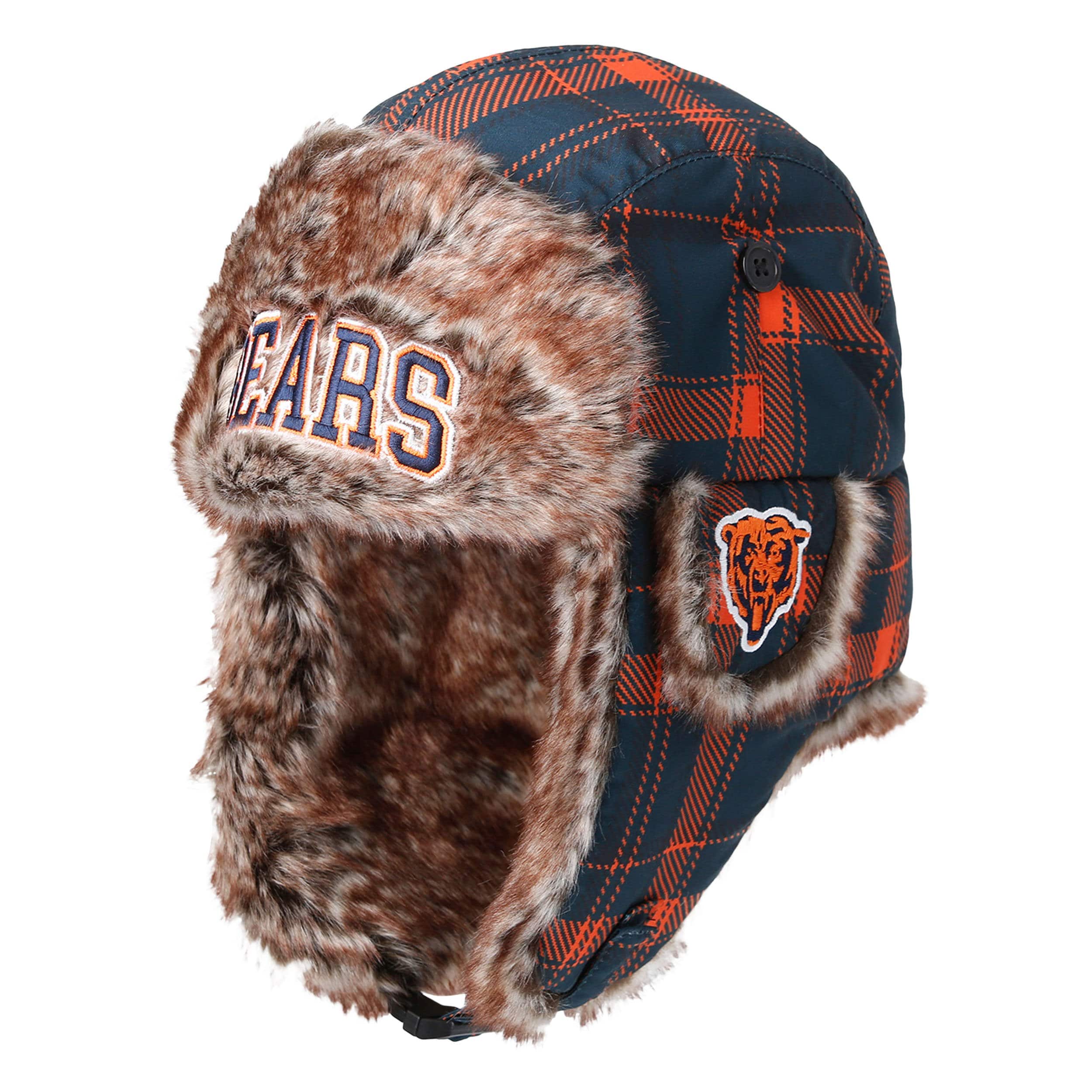 Chicago Bears NFL Wordmark Flannel Trapper Hat