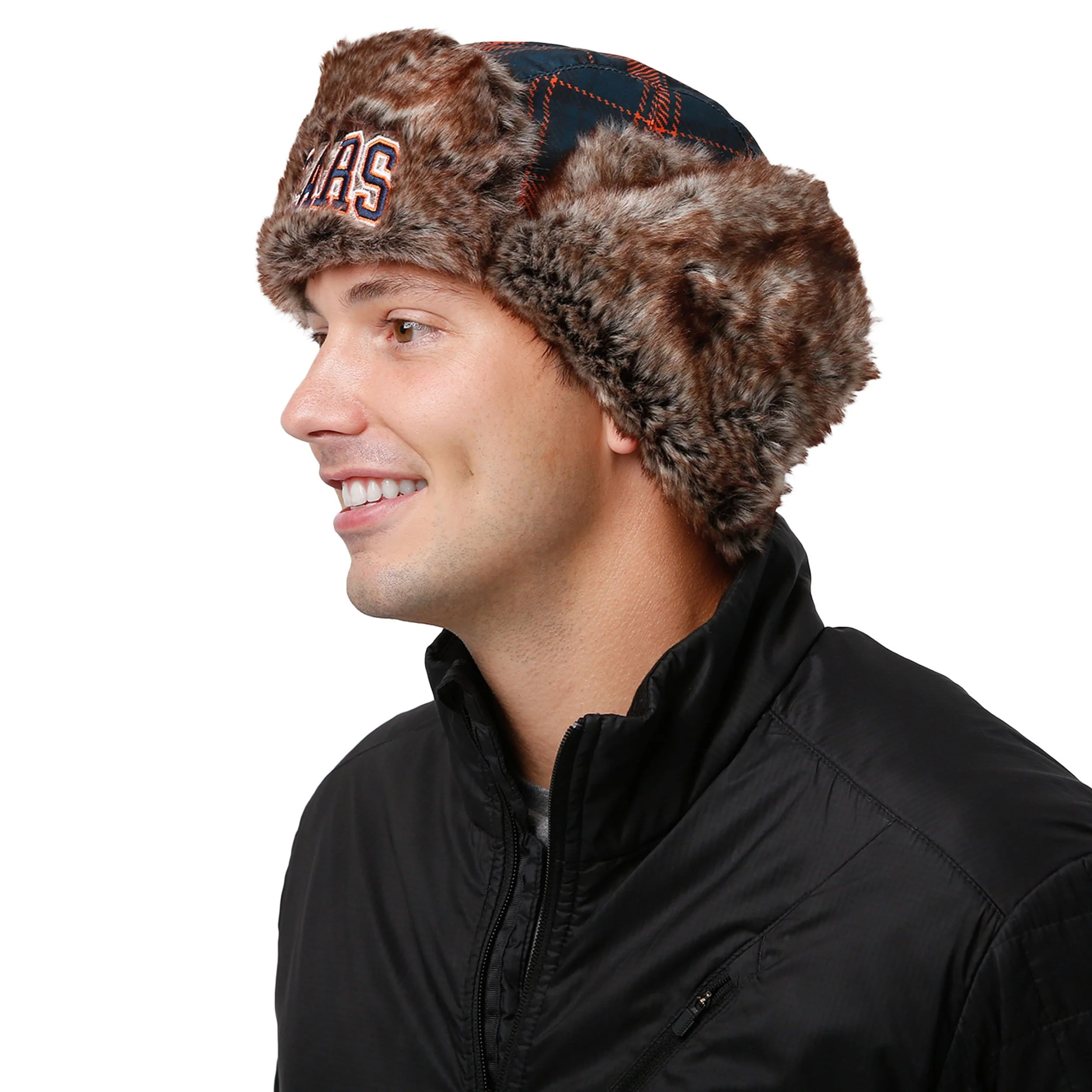 Chicago Bears NFL Wordmark Flannel Trapper Hat - Image 5