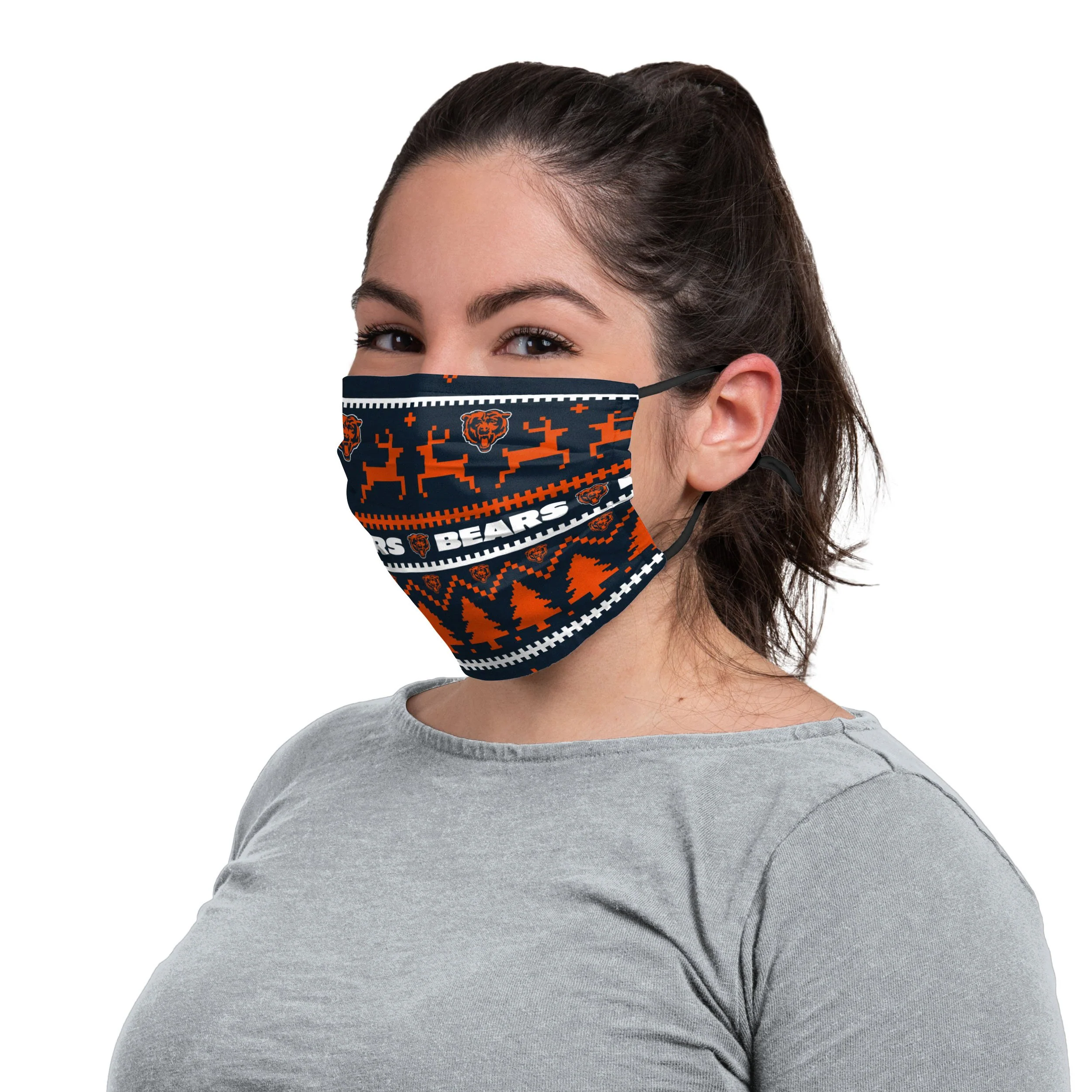 Chicago Bears NFL Wordmark Holiday Adjustable Face Cover - Image 3