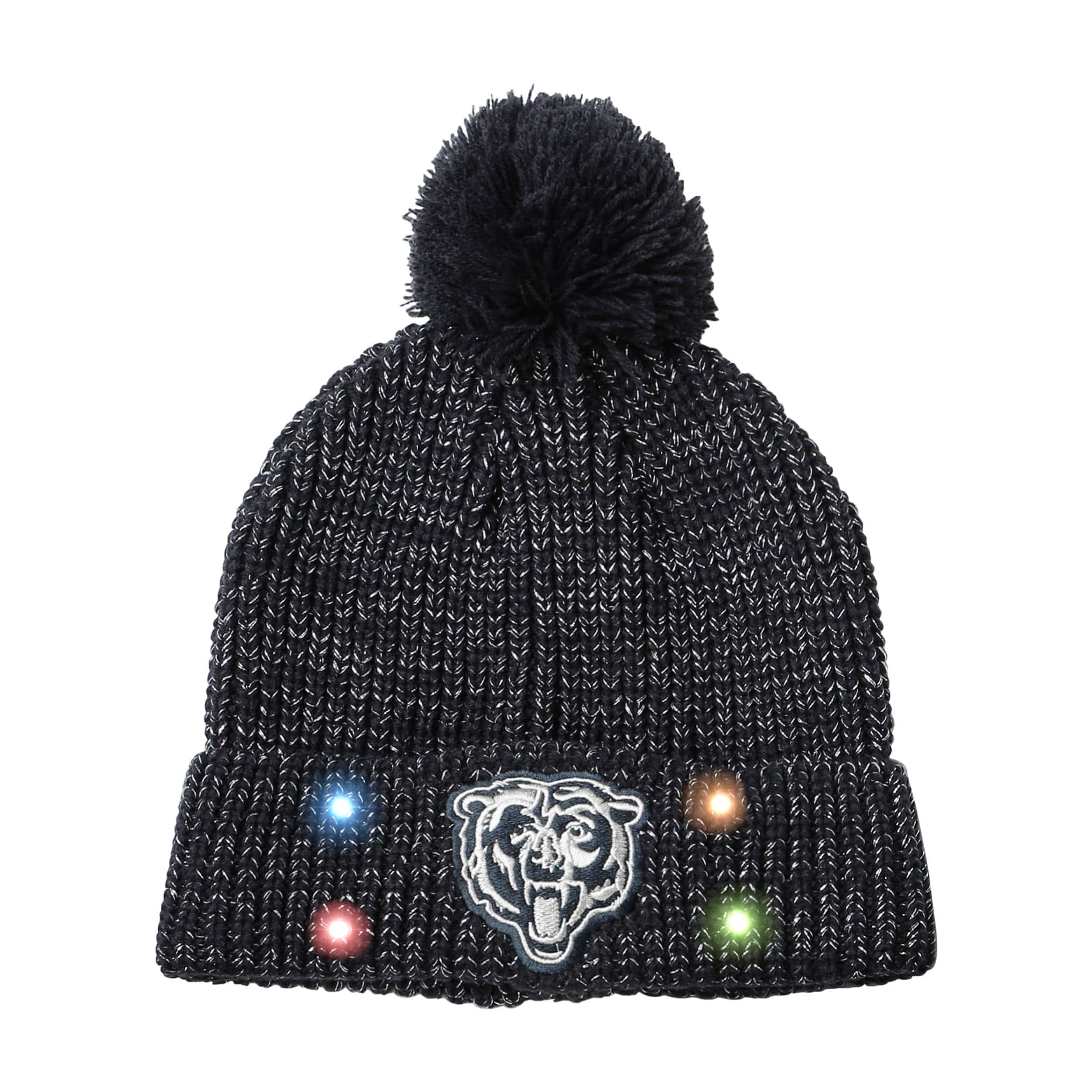 Chicago Bears Womens NFL Glitter Knit Light Up Beanie - Image 2