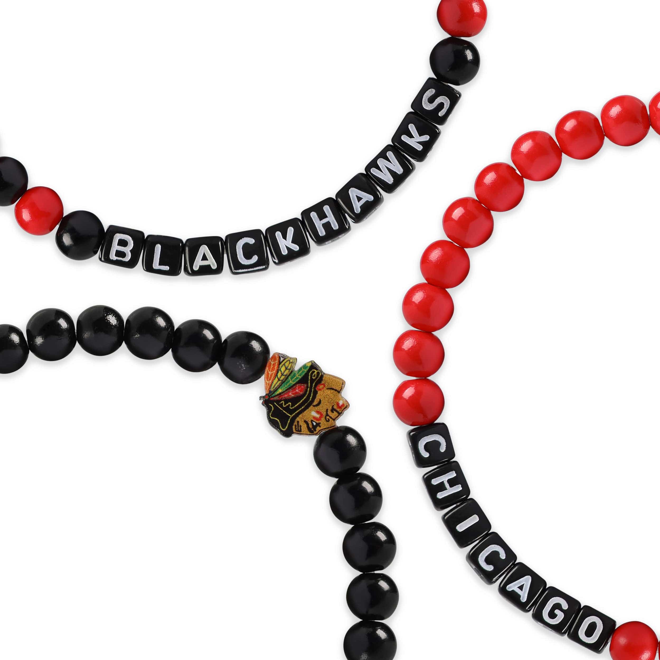 Chicago Blackhawks NHL 3 Pack Beaded Friendship Bracelet - Image 2