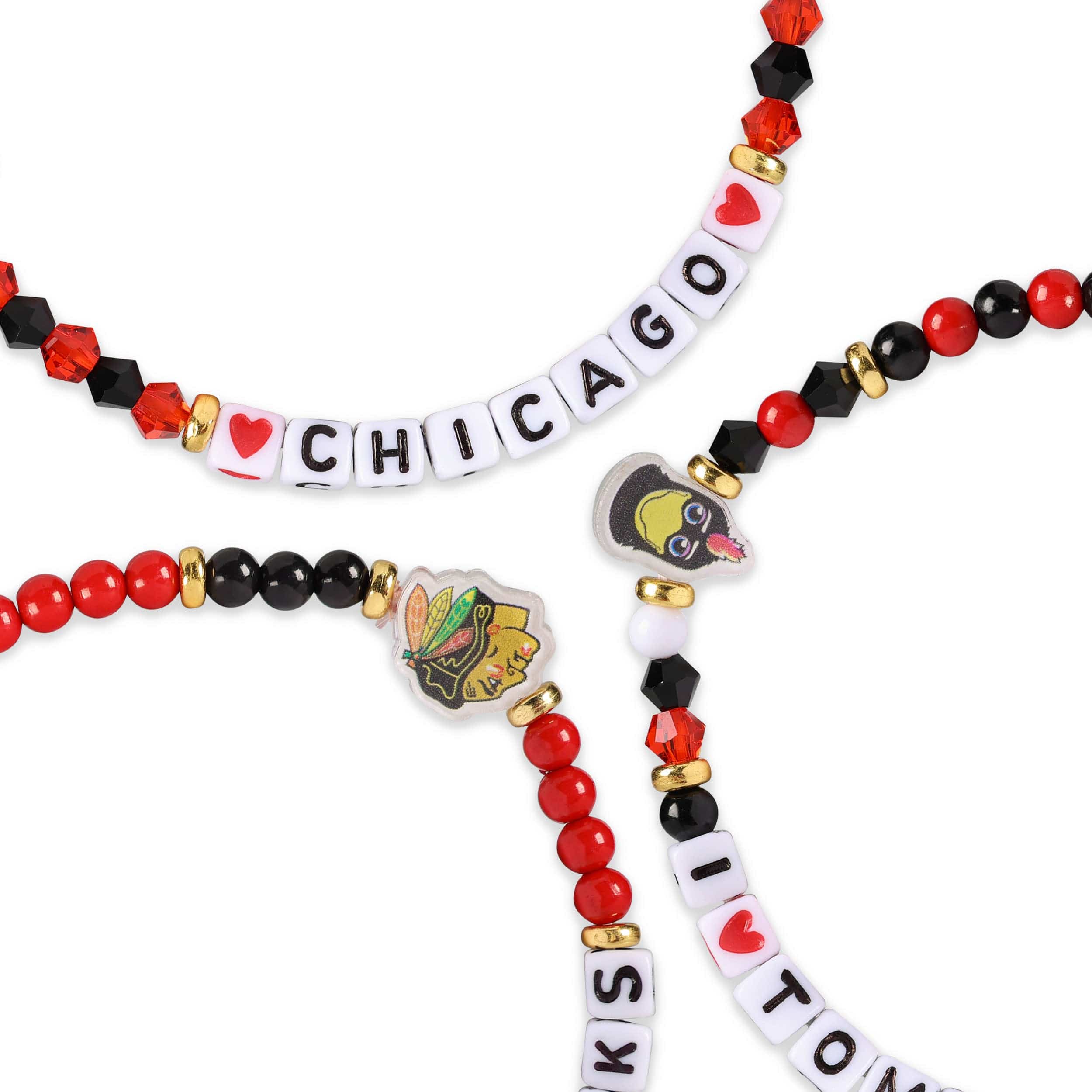 Chicago Blackhawks NHL 3 Pack Friendship Bracelet - Image 2