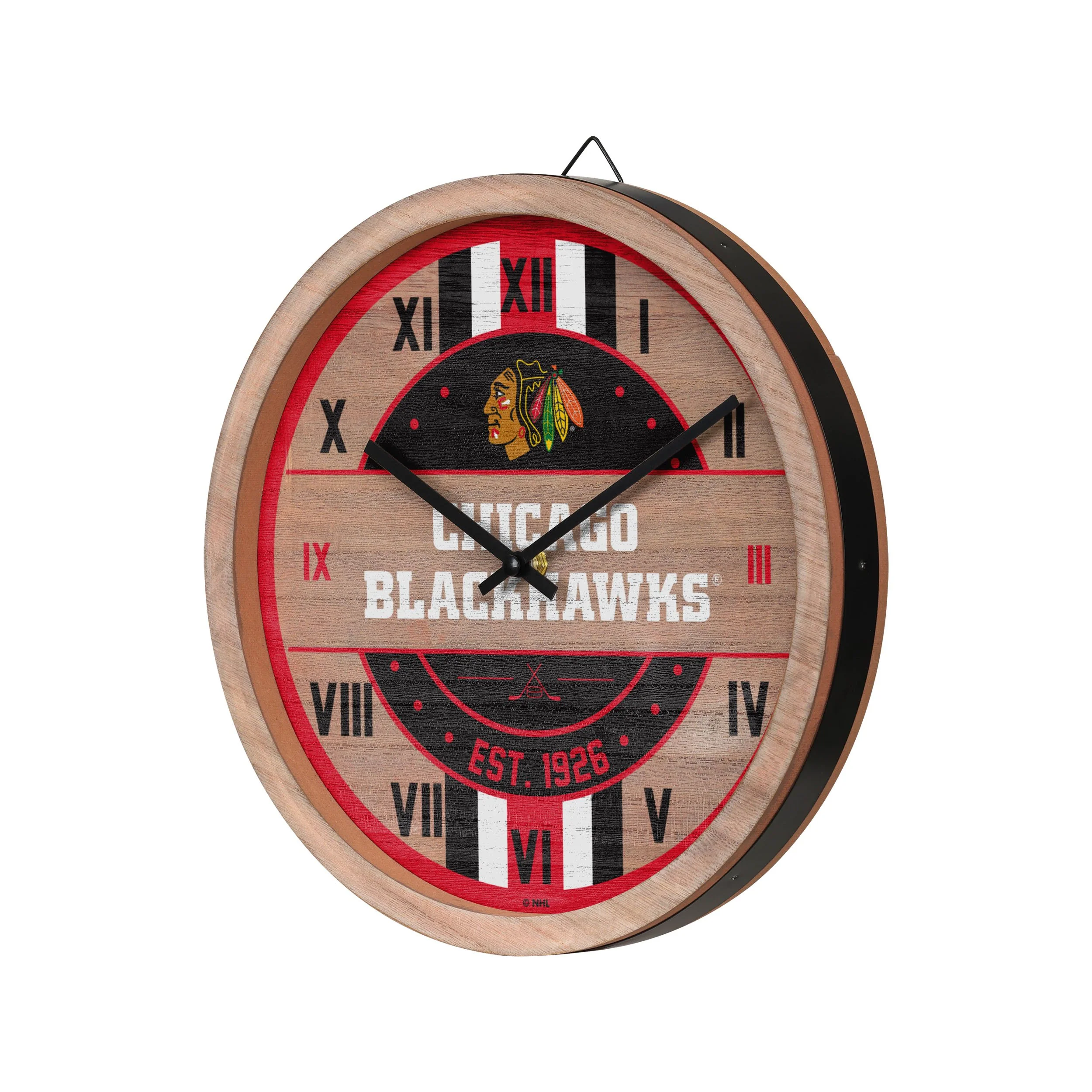 Chicago Blackhawks NHL Barrel Wall Clock - Image 2