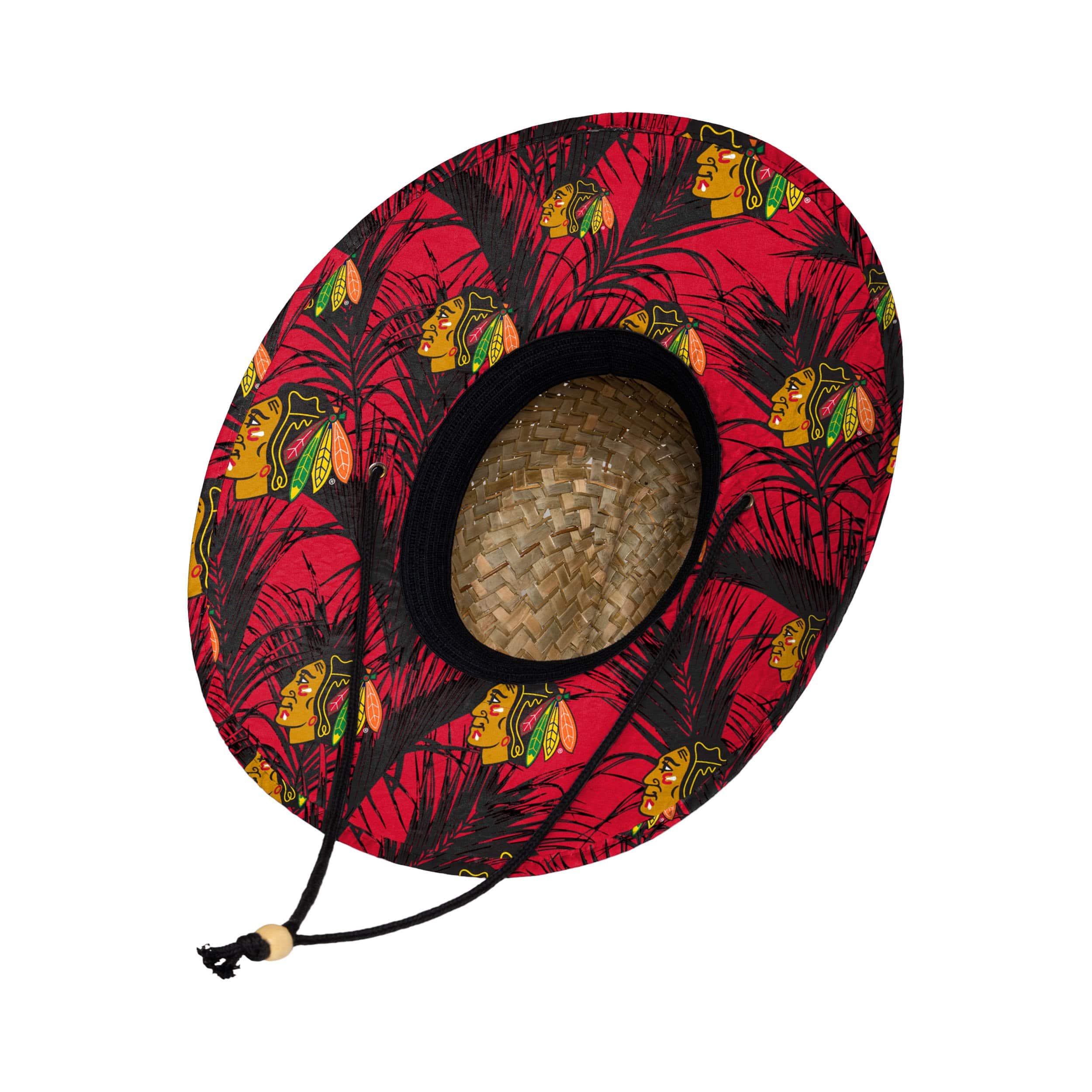 Chicago Blackhawks NHL Floral Straw Hat - Image 2