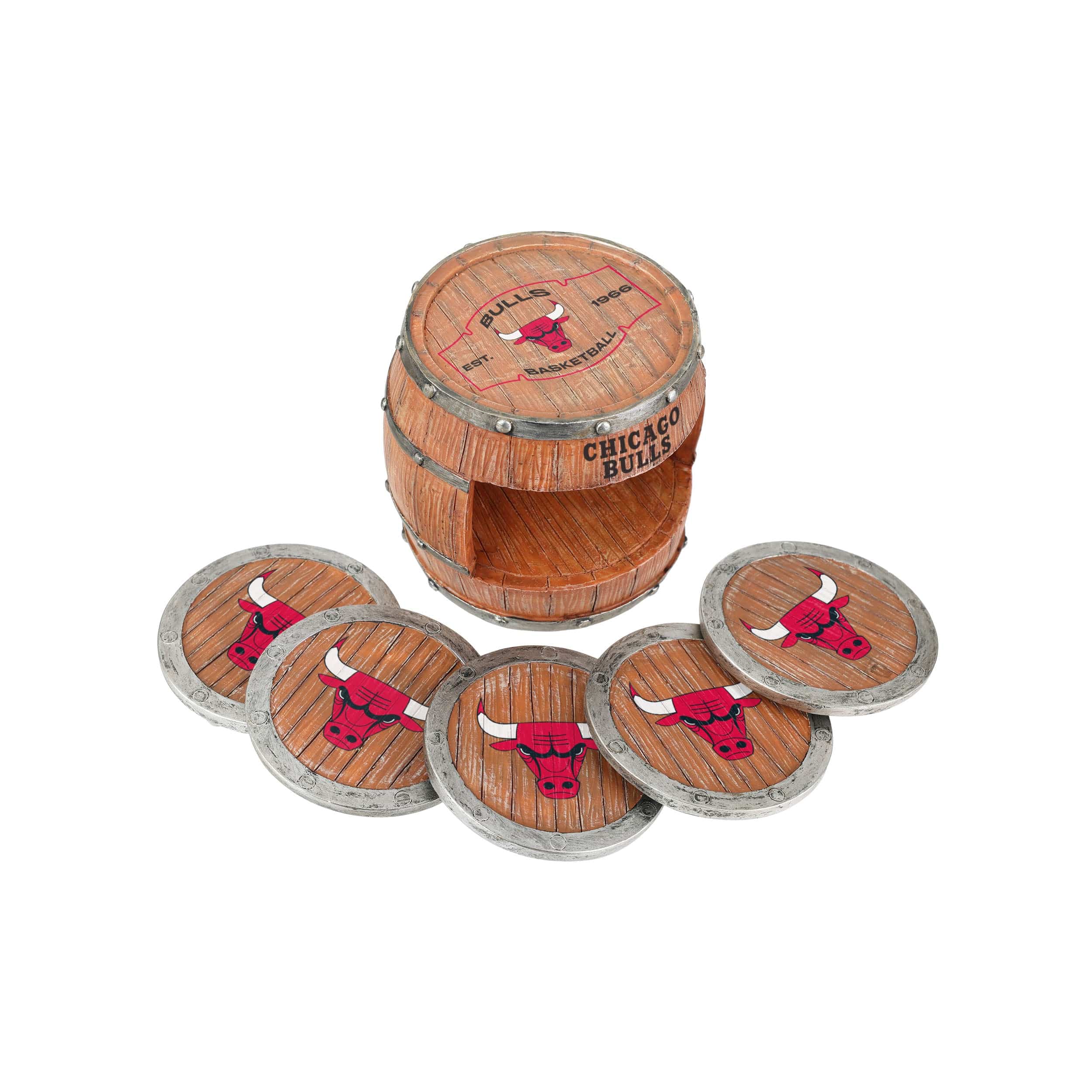 Chicago Bulls NBA 5 Pack Barrel Coaster Set - Image 3