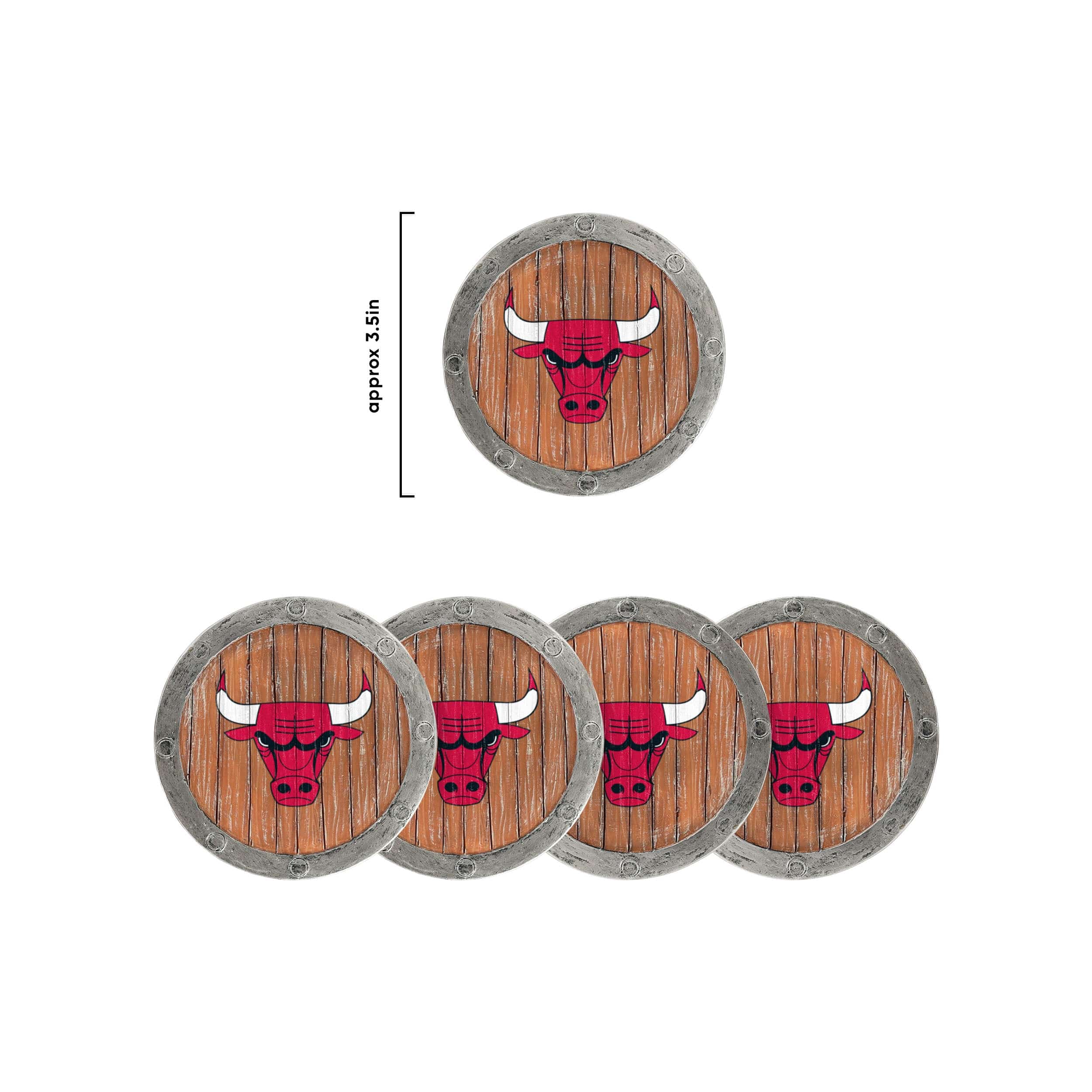 Chicago Bulls NBA 5 Pack Barrel Coaster Set - Image 5