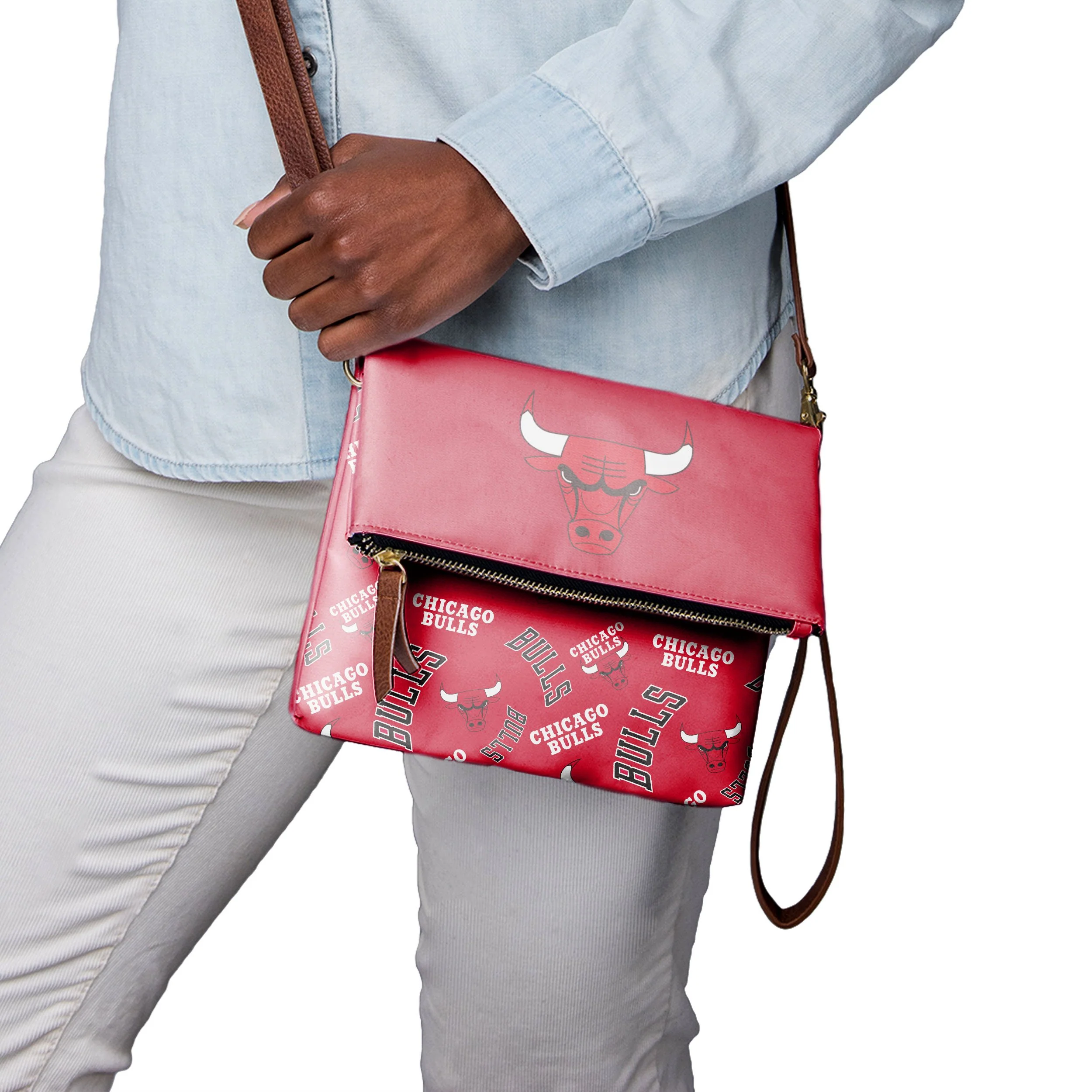 Chicago Bulls NBA Printed Collection Foldover Tote Bag