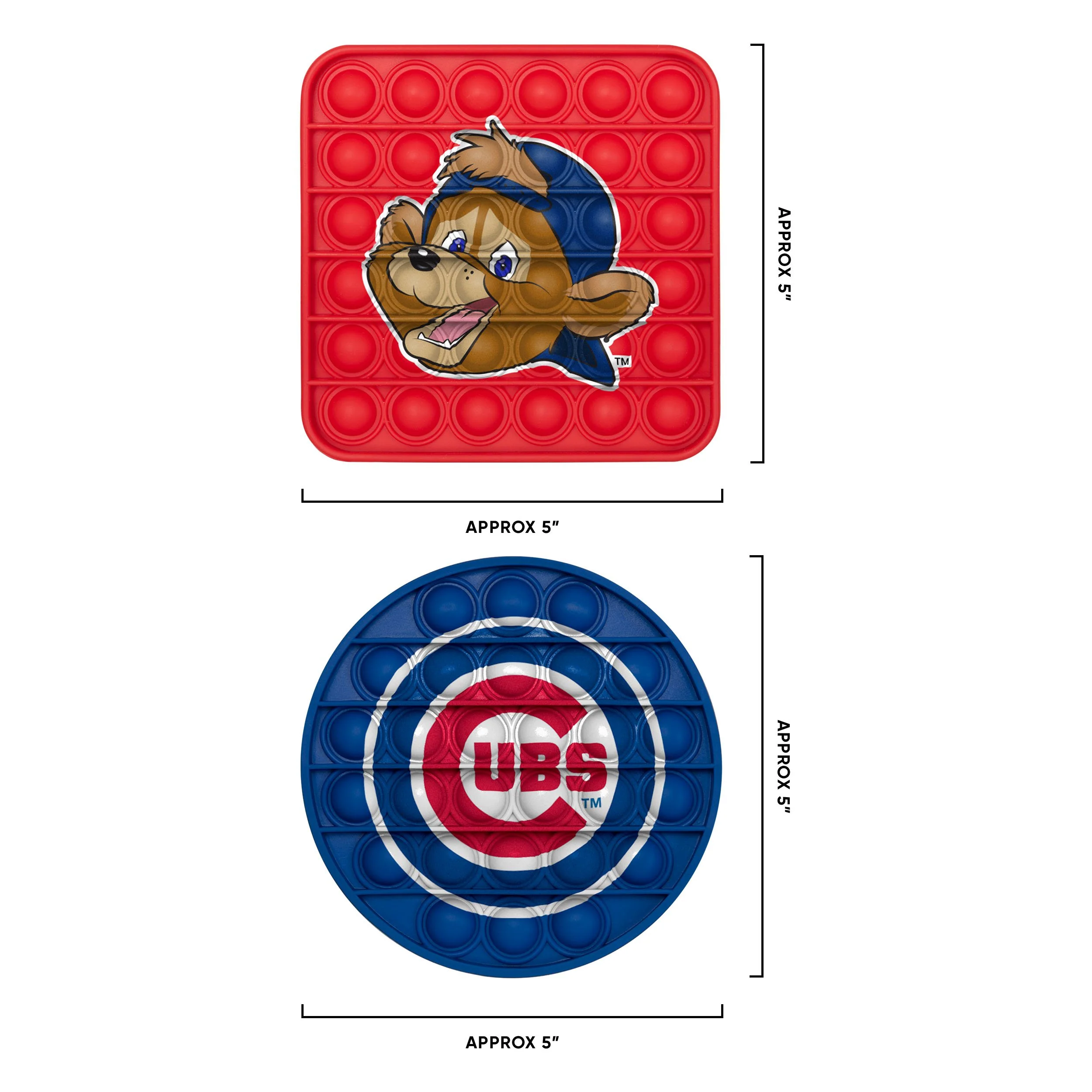 Chicago Cubs MLB 2 Pack Ball & Square Push-Itz Fidget - Image 2