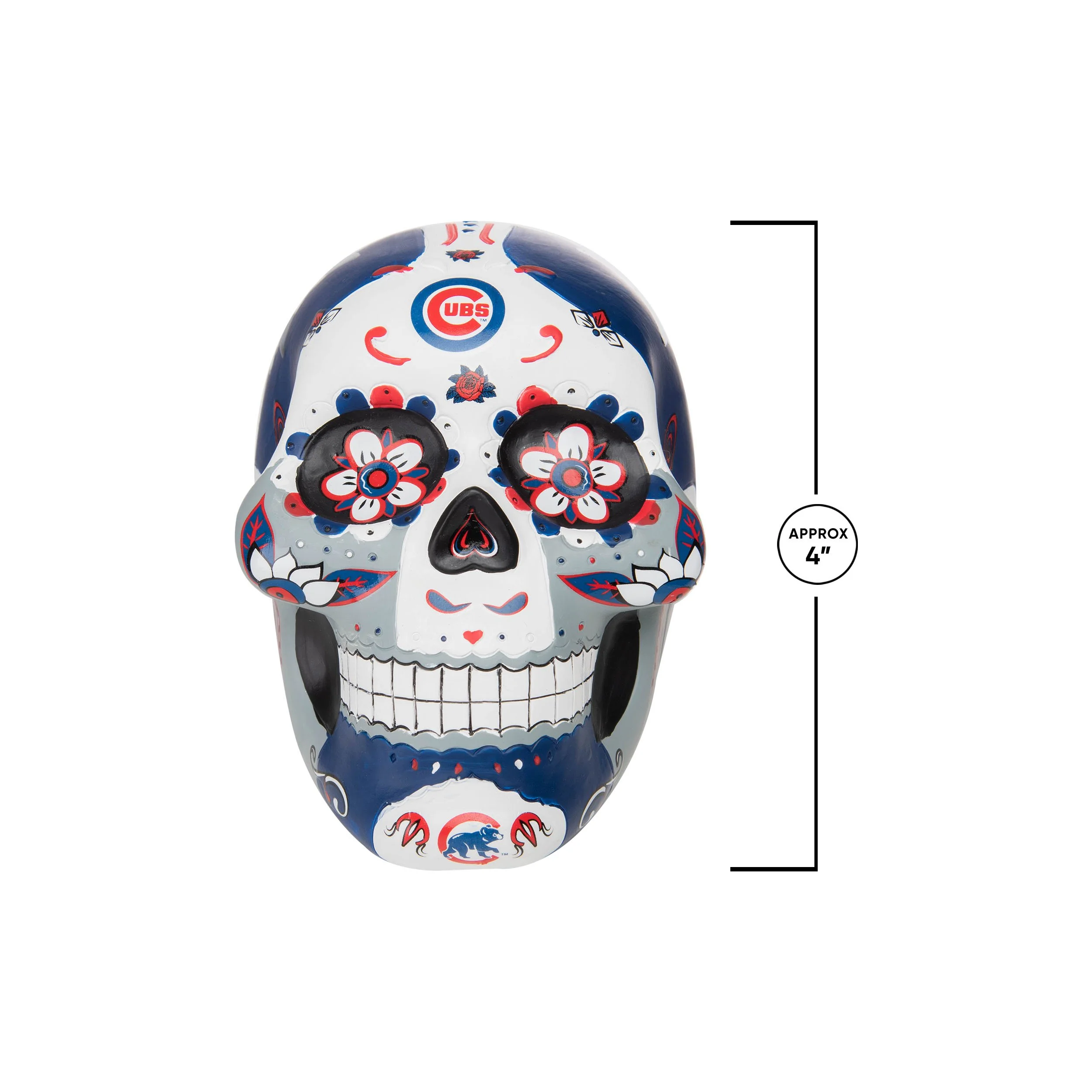 Chicago Cubs MLB Day Of The Dead Skull Figurine - Image 2