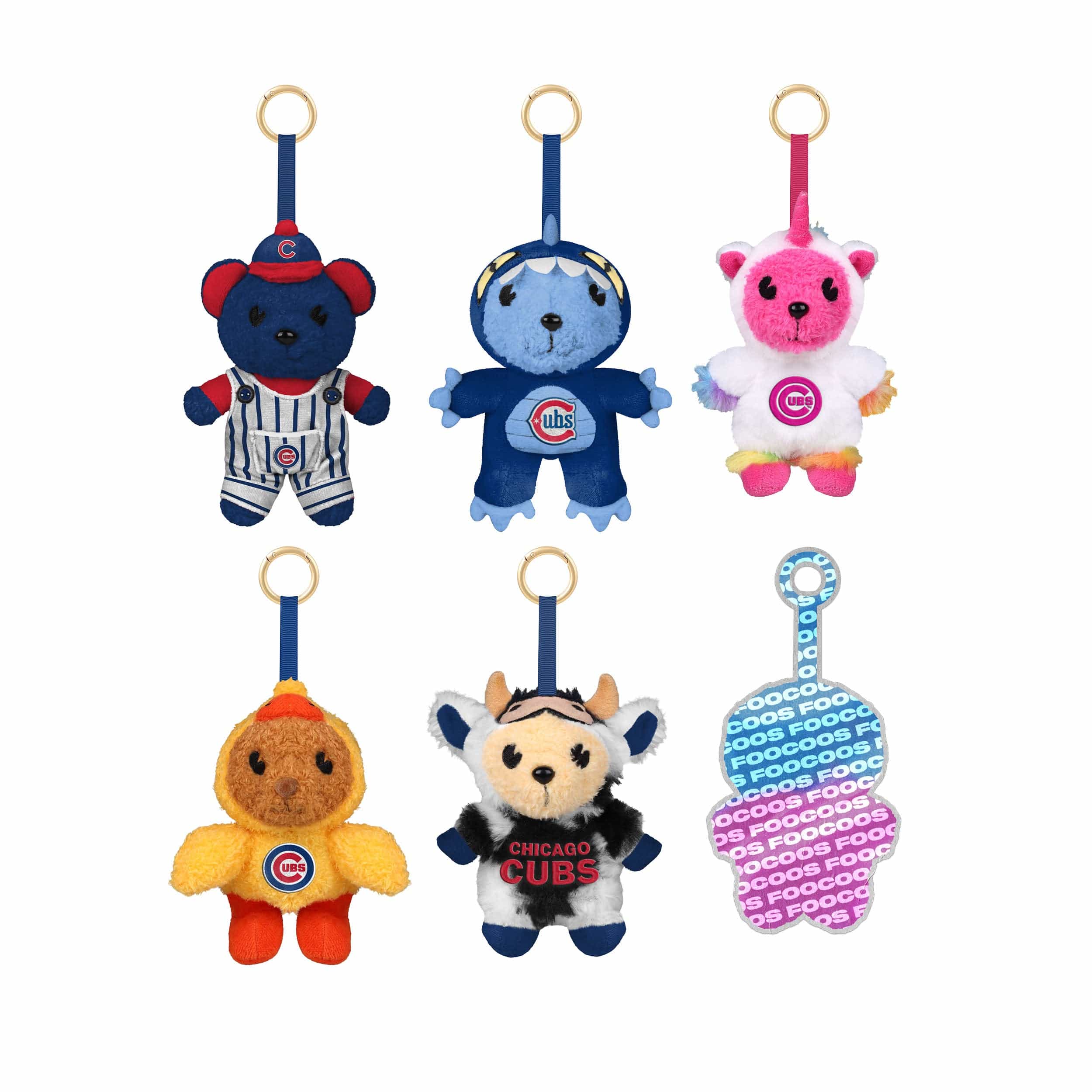 Chicago Cubs MLB FOOCOOS Plush Bag Charm Keychain Blind Box Series 1