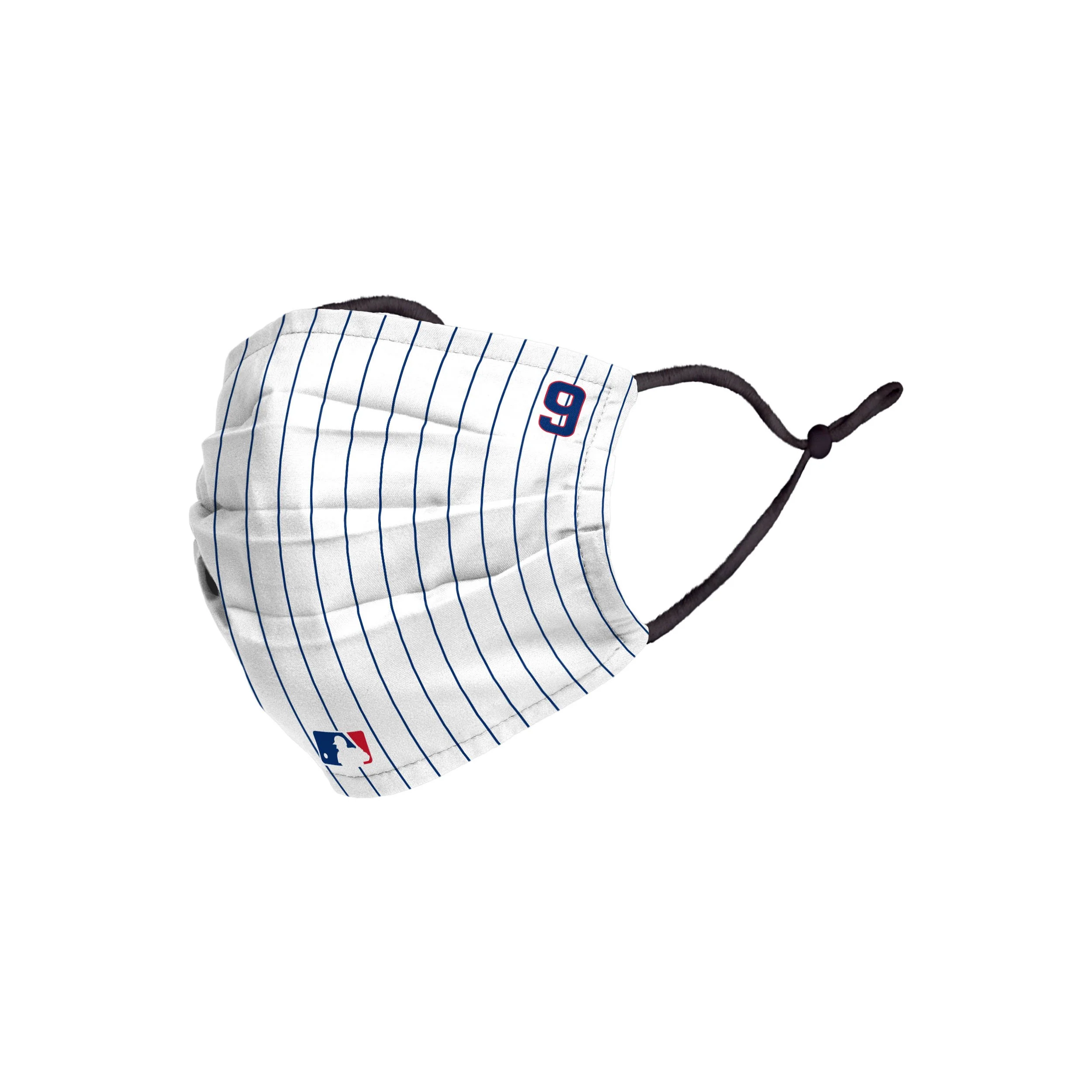 Chicago Cubs MLB Javier Baez On-Field Gameday Pinstripe Adjustable Face Cover - Image 4