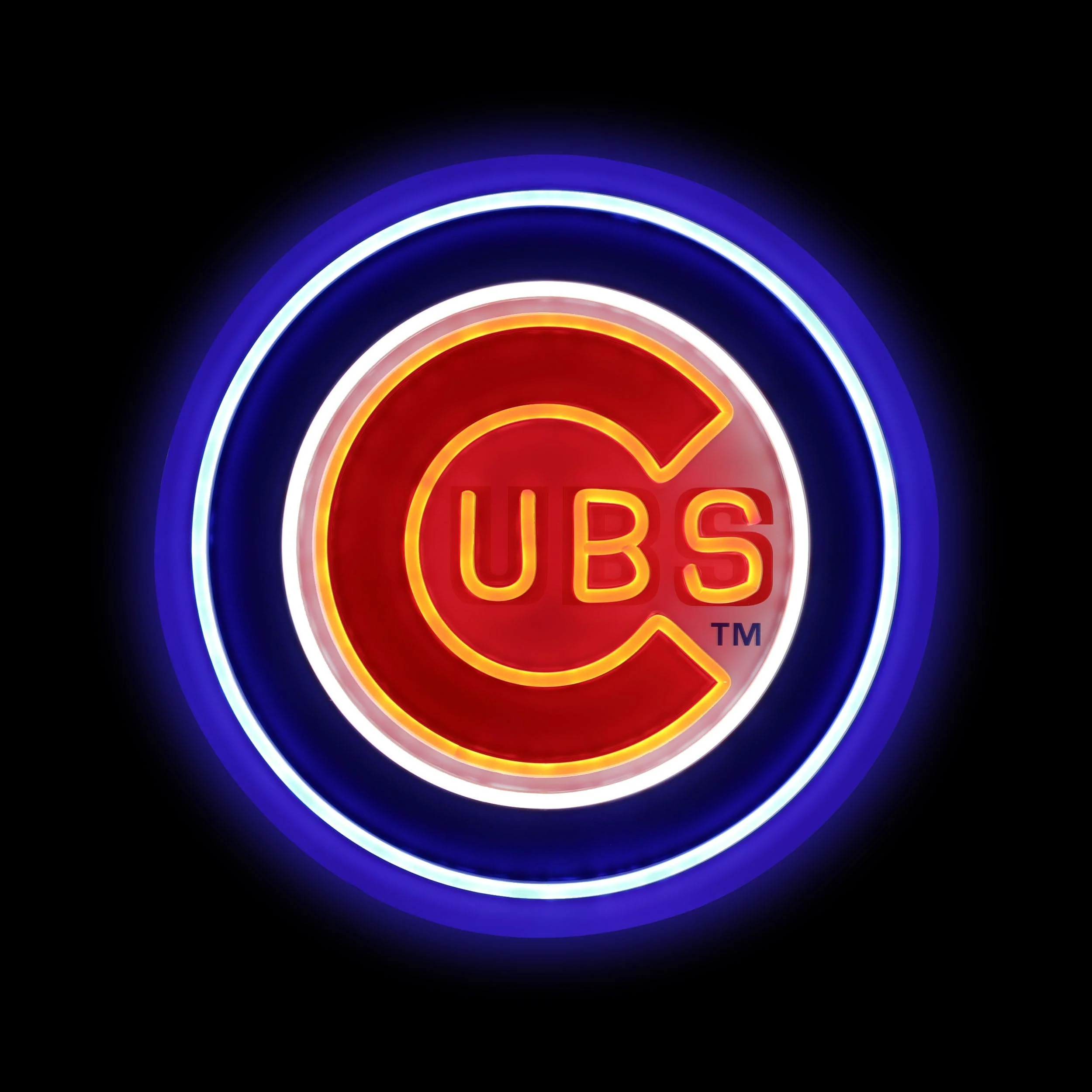 Chicago Cubs MLB LED Neon Light Up Team Logo Sign - Image 2