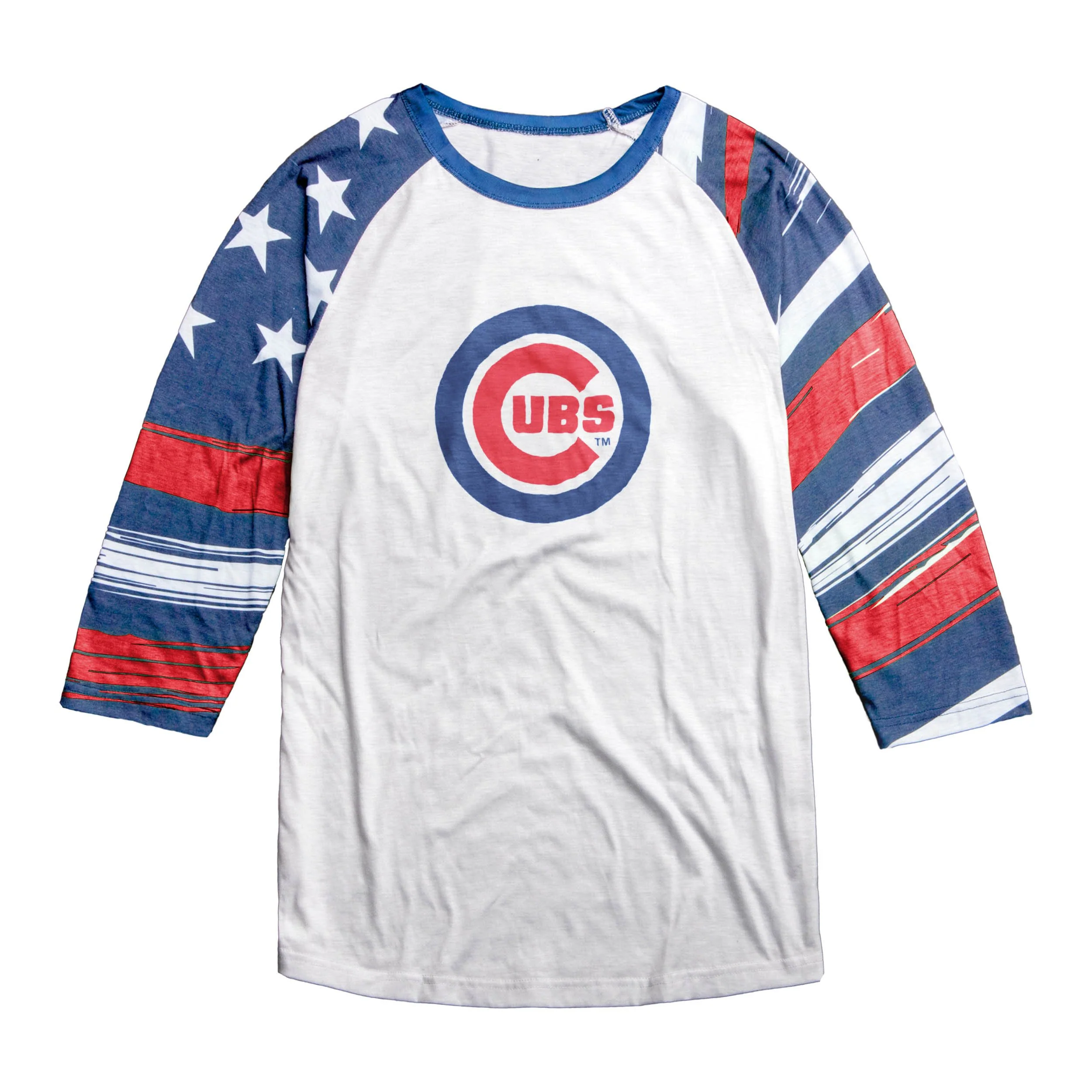 Chicago Cubs MLB Mens Americana Raglan T-Shirt - Image 2
