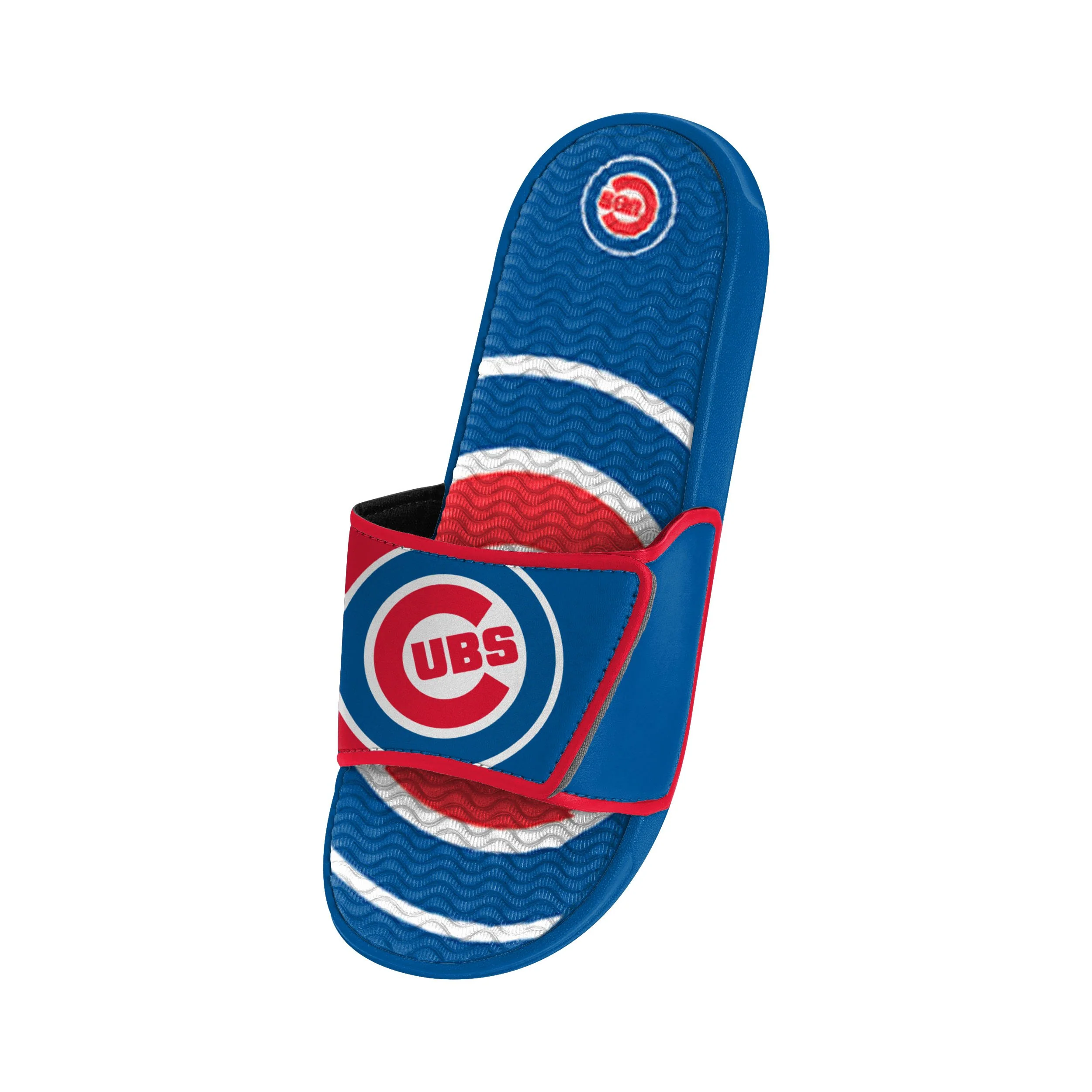 Chicago Cubs MLB Mens Colorblock Big Logo Gel Slide - Image 3