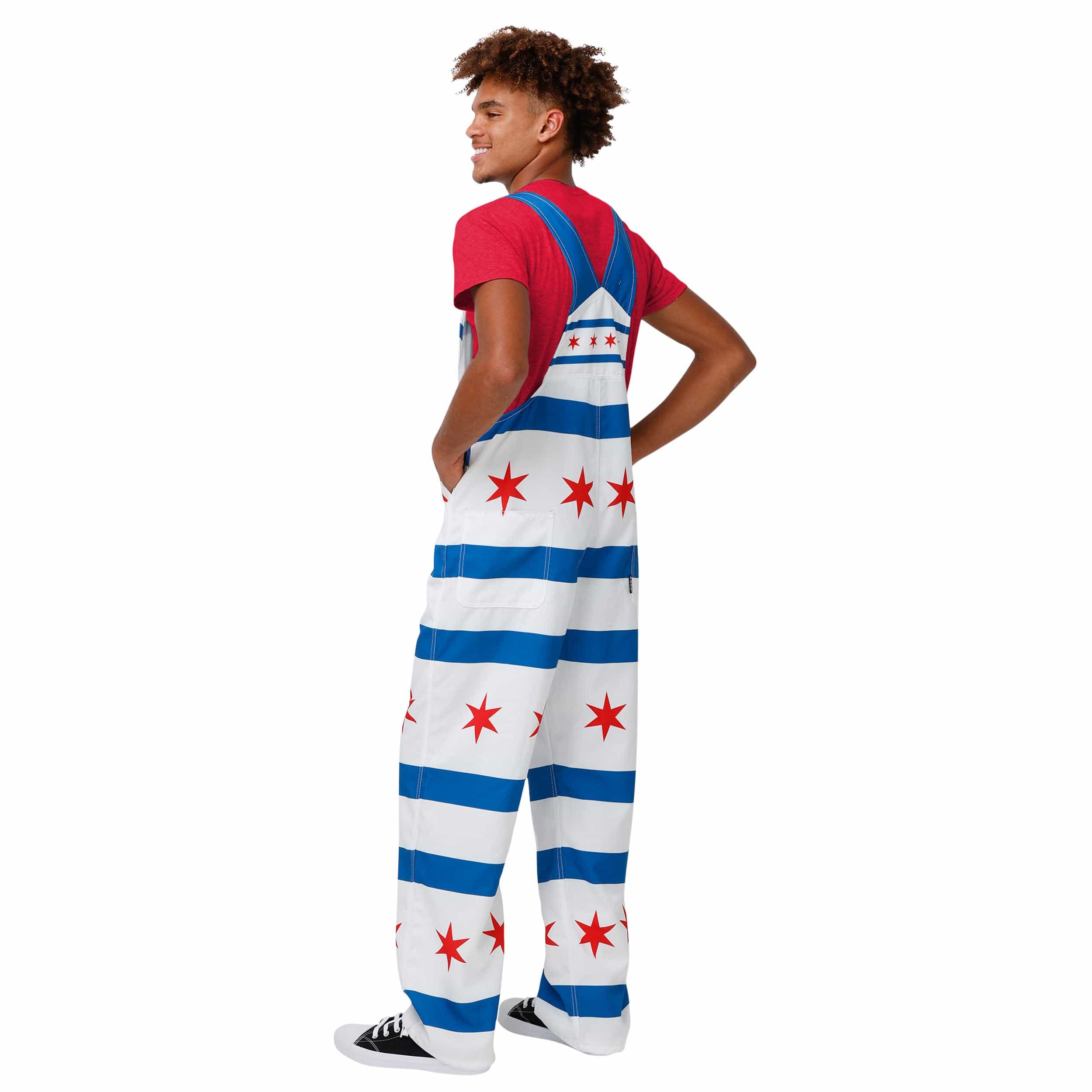 Chicago Cubs MLB Mens Flag Thematic Bib Overalls - Image 2