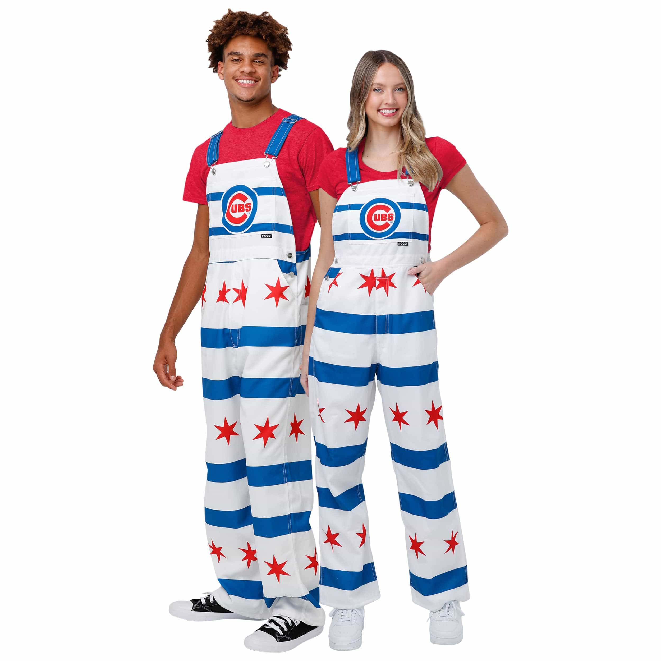 Chicago Cubs MLB Mens Flag Thematic Bib Overalls - Image 3