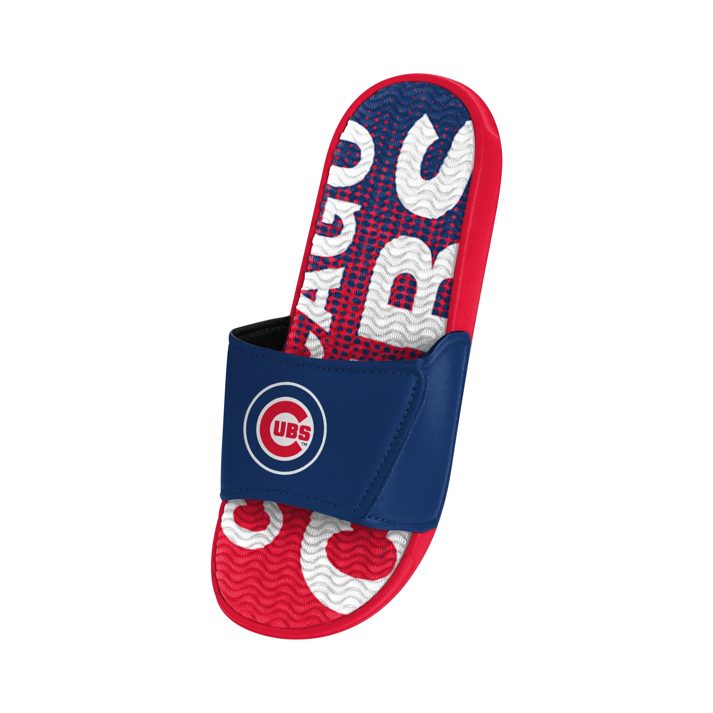 Chicago Cubs MLB Mens Gradient Wordmark Gel Slide - Image 3