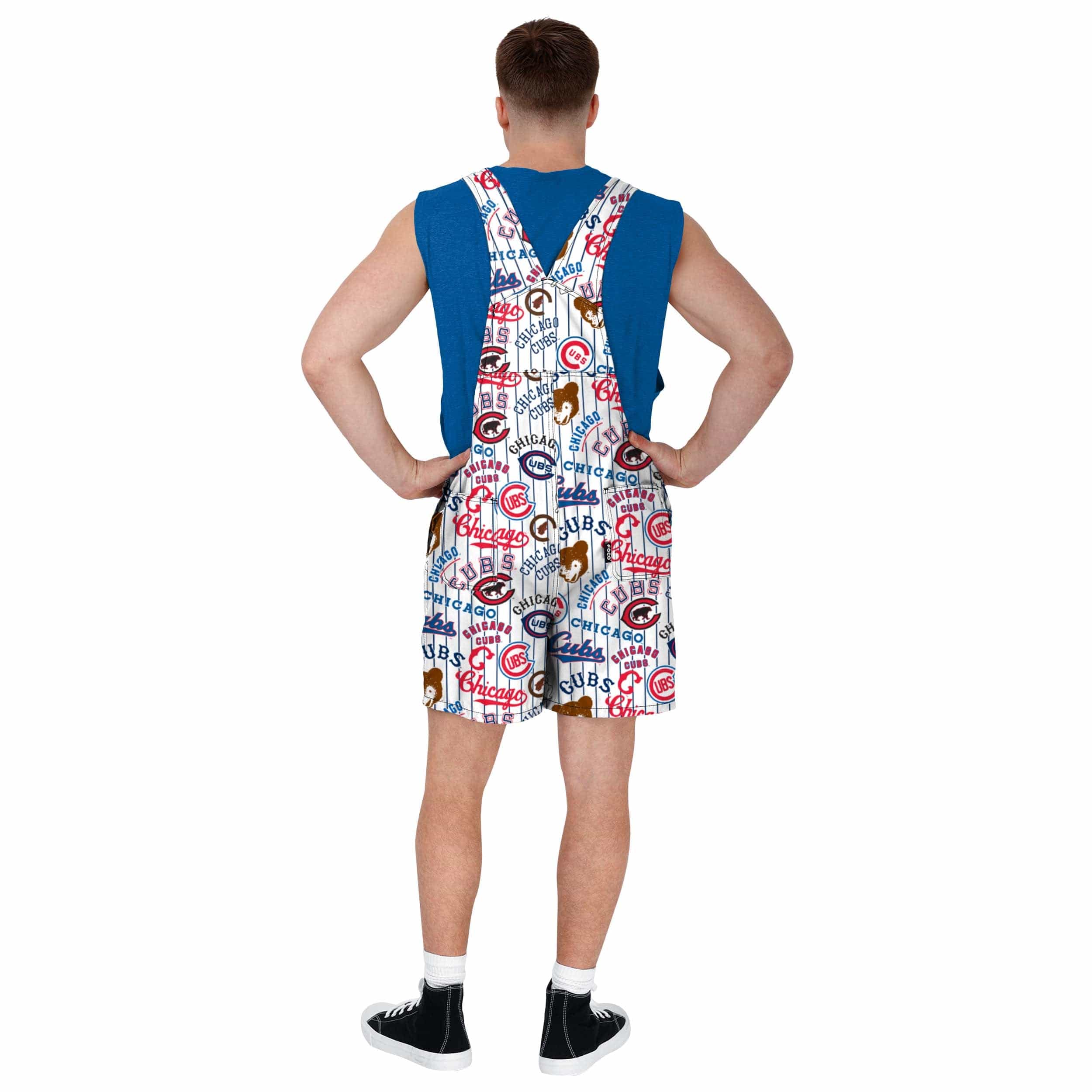Chicago Cubs MLB Mens Historic Print Bib Shortalls - Image 2