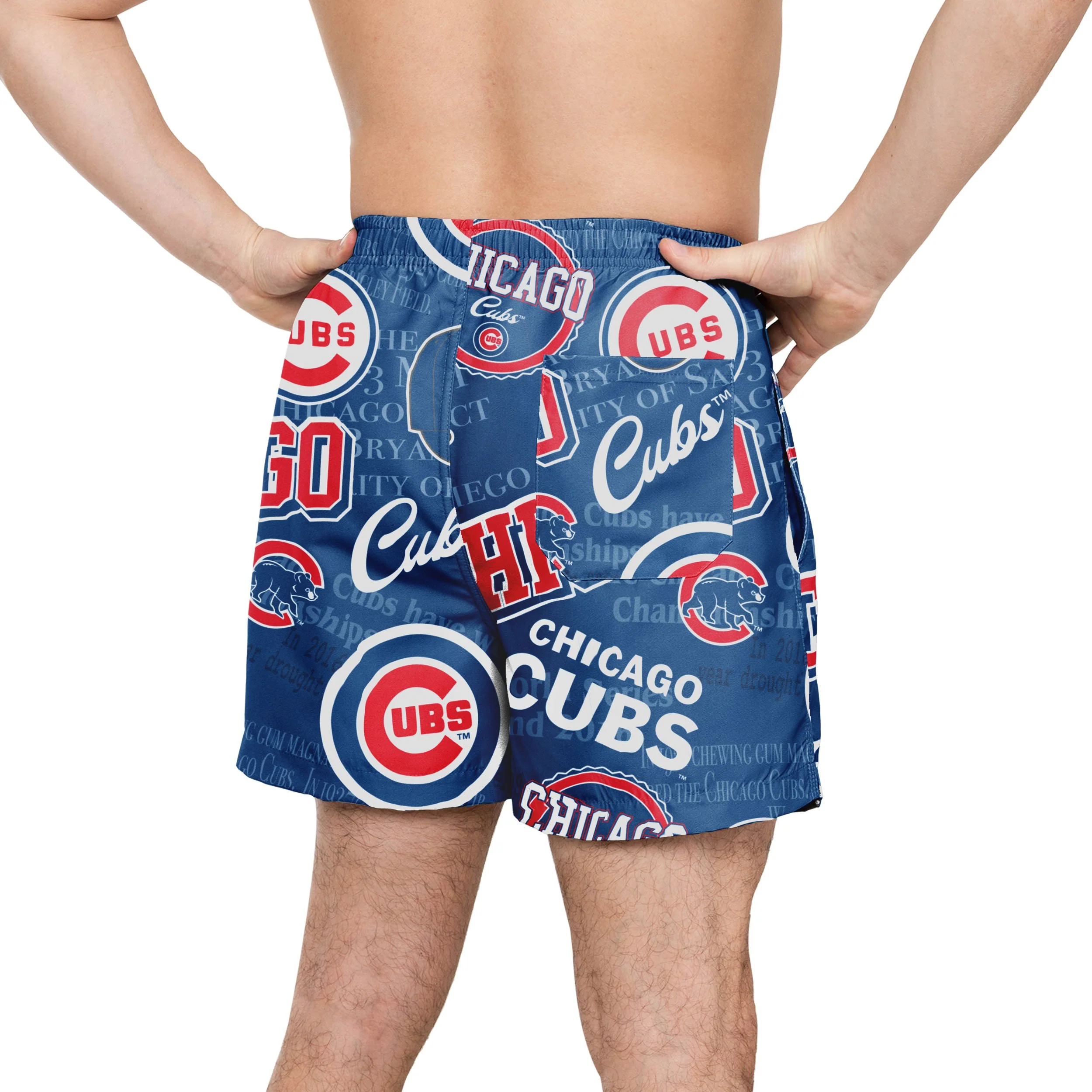 Chicago Cubs MLB Mens Logo Rush Swimming Trunks - Image 3