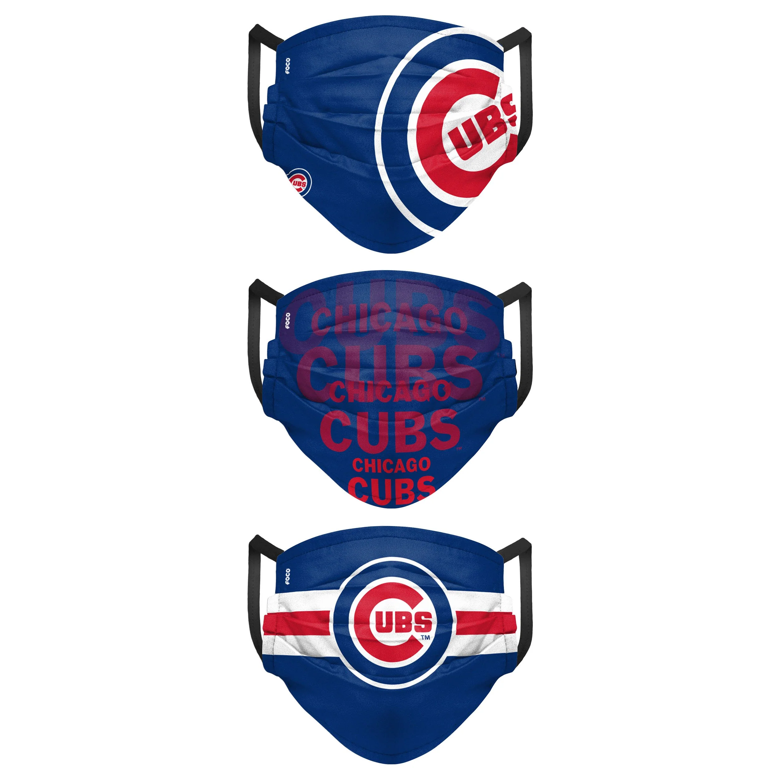 Chicago Cubs MLB Mens Matchday 3 Pack Face Cover - Image 2