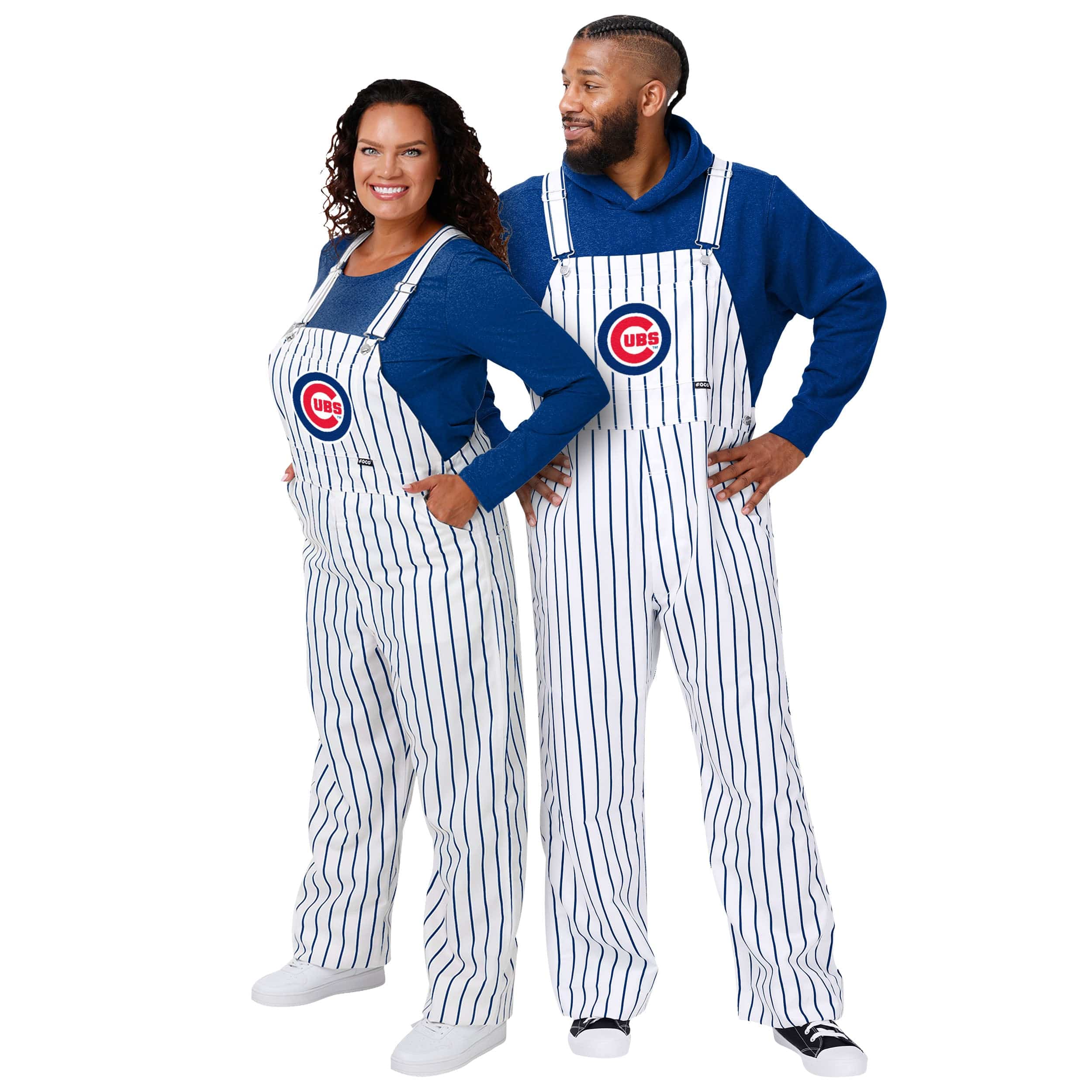 Chicago Cubs MLB Mens Pinstripe Bib Overalls - Image 3